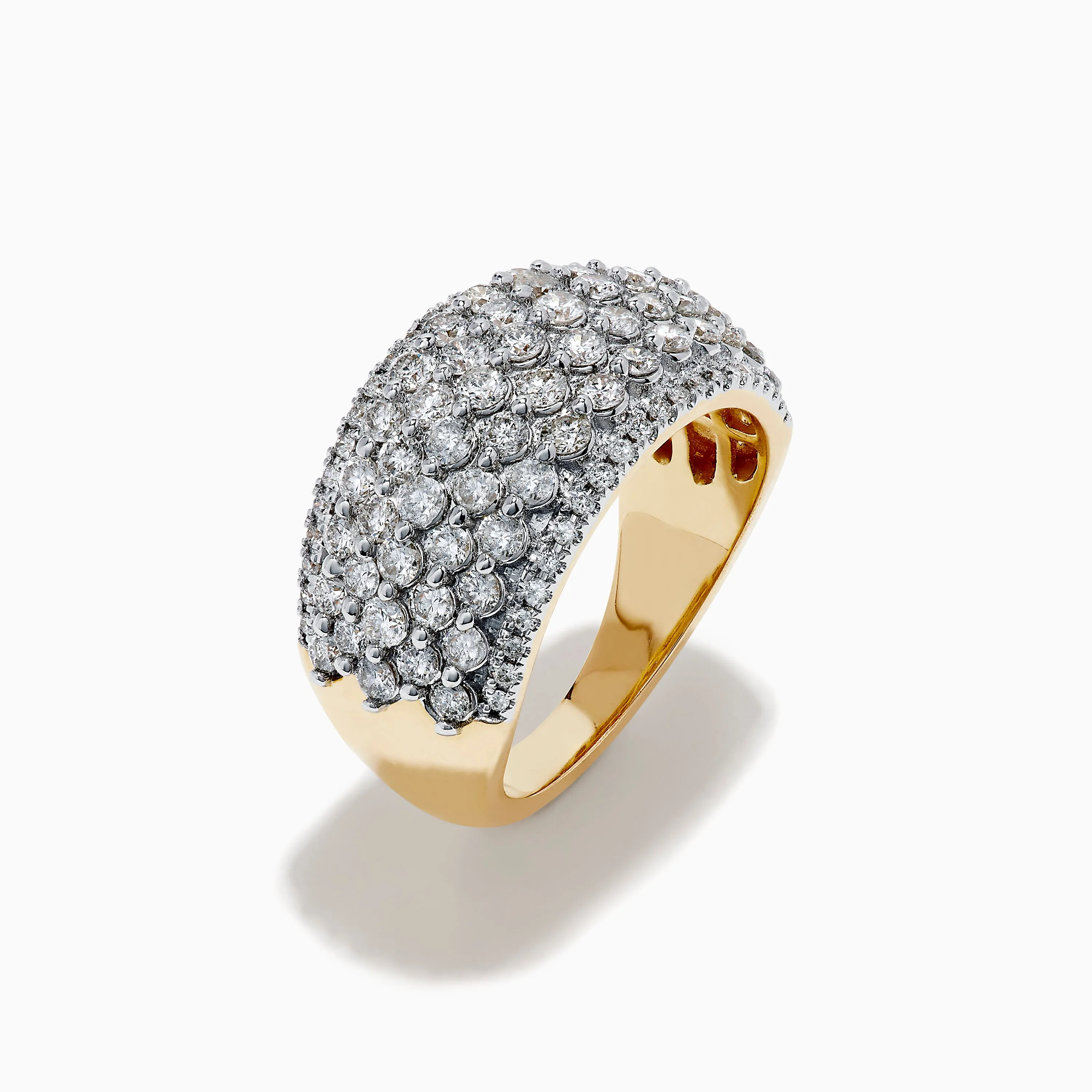 D'Oro 14K Yellow Gold Diamond Wide Band Ring sold by Effy product image thumbnail 4