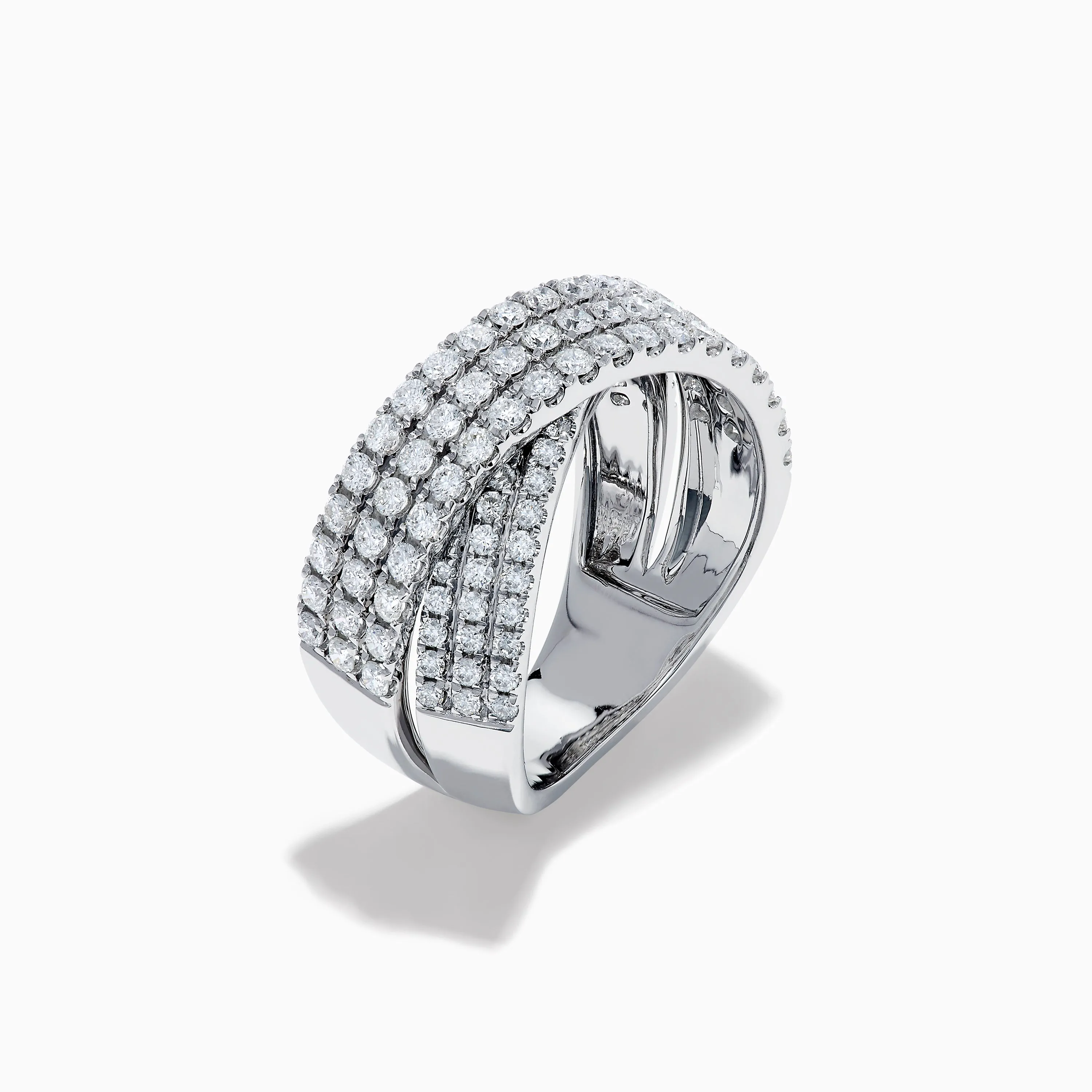 Classique 14K White Gold Diamond Criss Cross Ring sold by Effy product image thumbnail 4