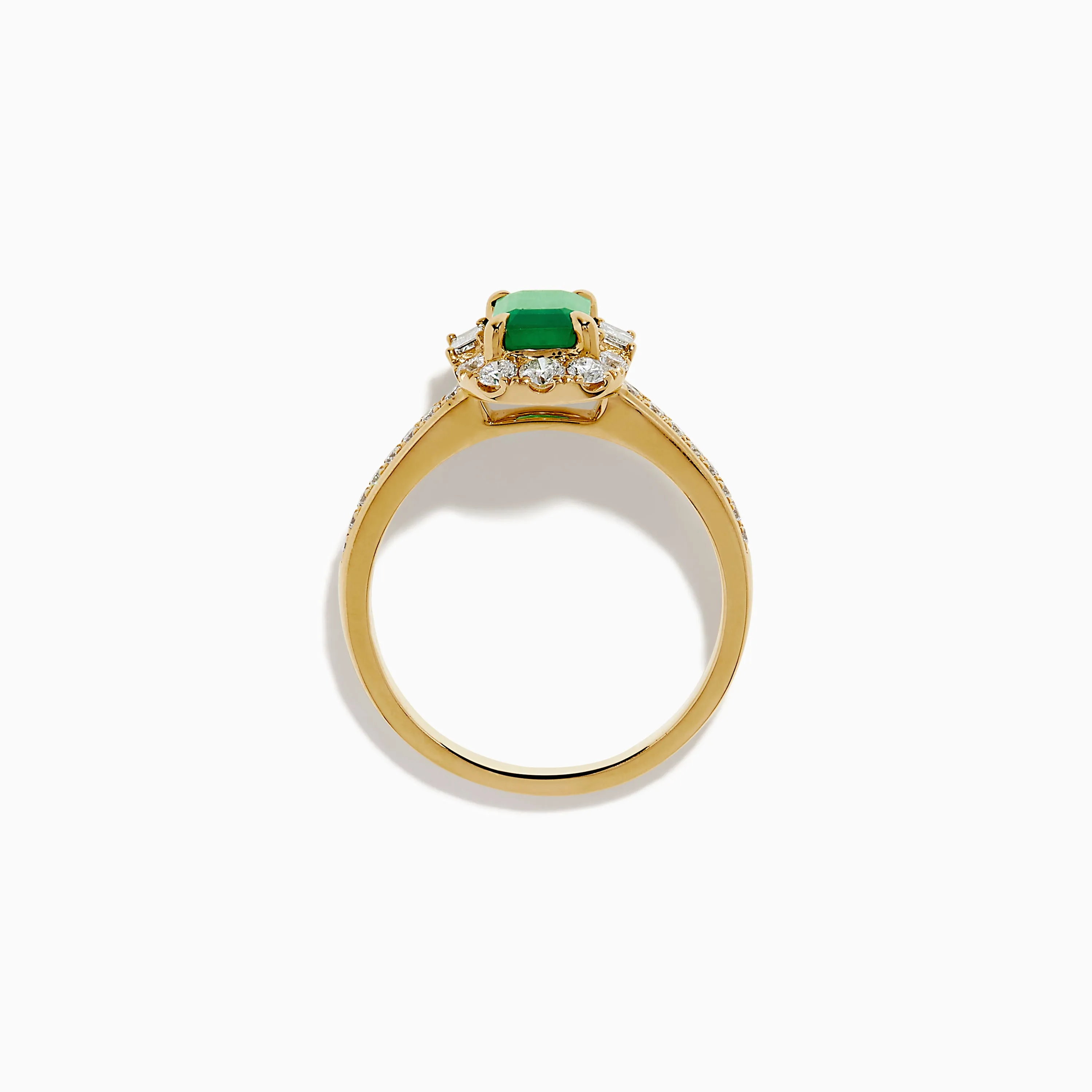 Brasilica 14K Yellow Gold Emerald and Diamond Halo Ring sold by Effy product image thumbnail 3