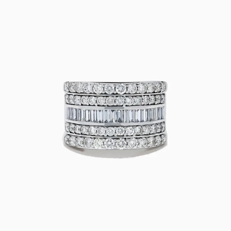 Classique 14K White Gold Diamond Wide Band Ring sold by Effy