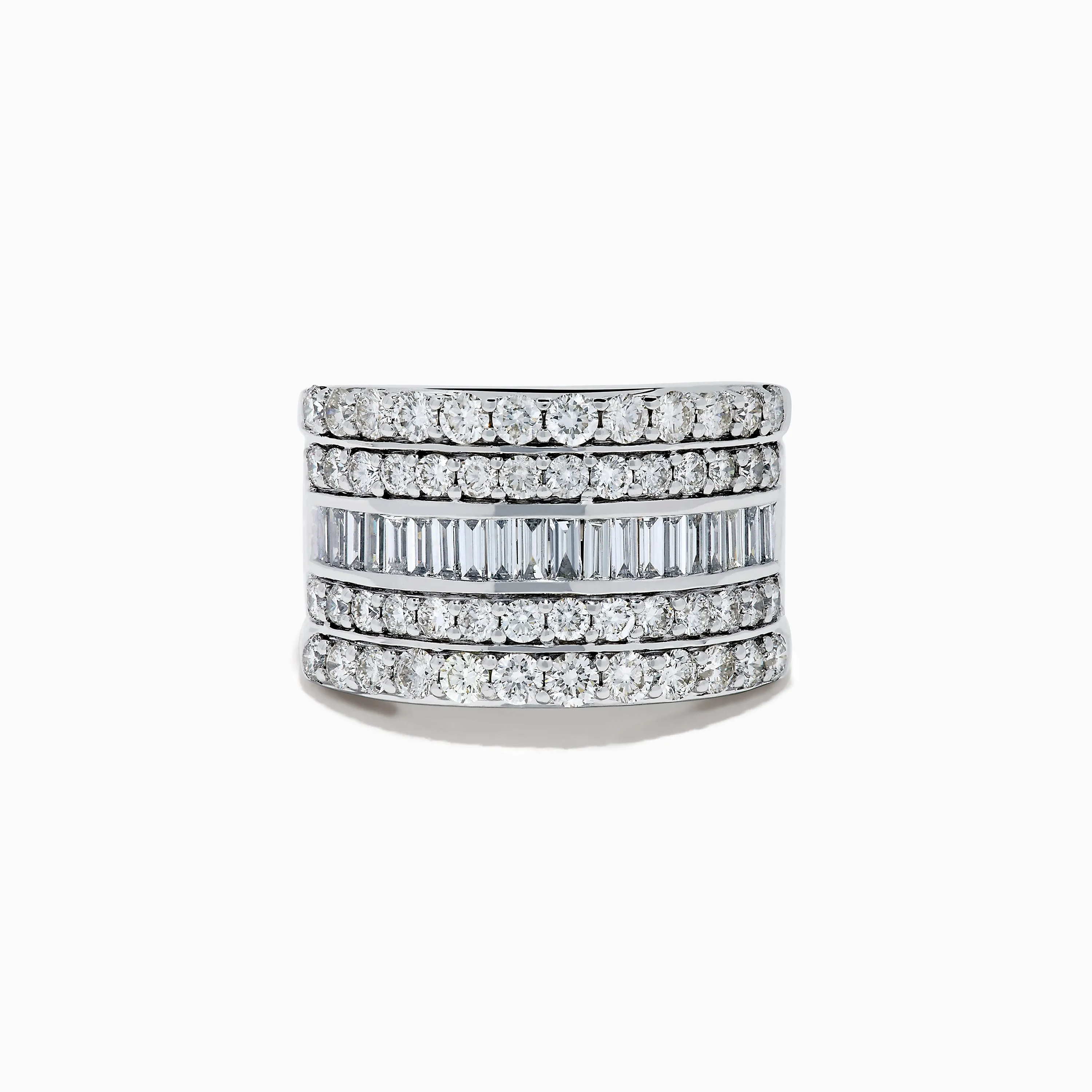 Classique 14K White Gold Diamond Wide Band Ring sold by Effy