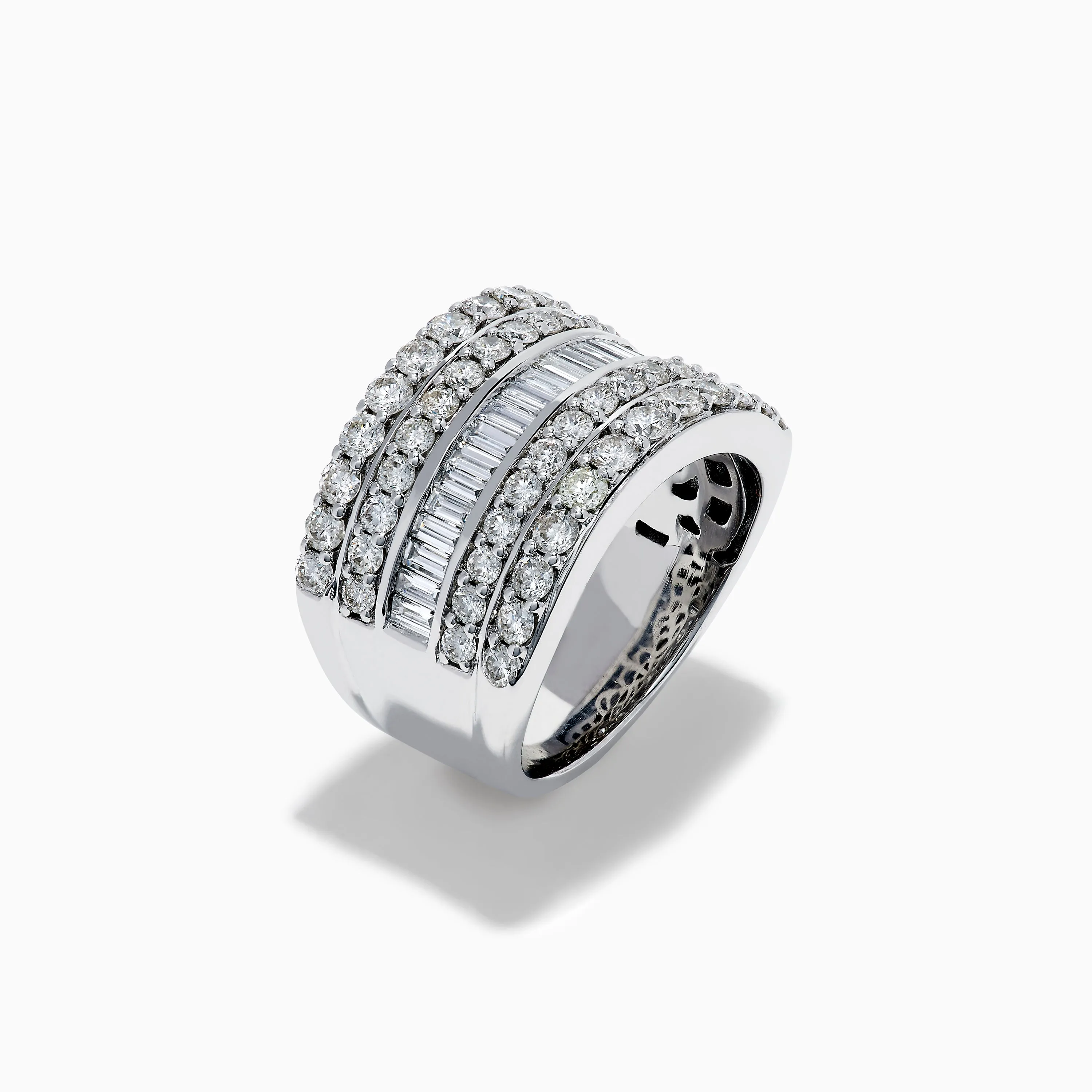Classique 14K White Gold Diamond Wide Band Ring sold by Effy product image thumbnail 4