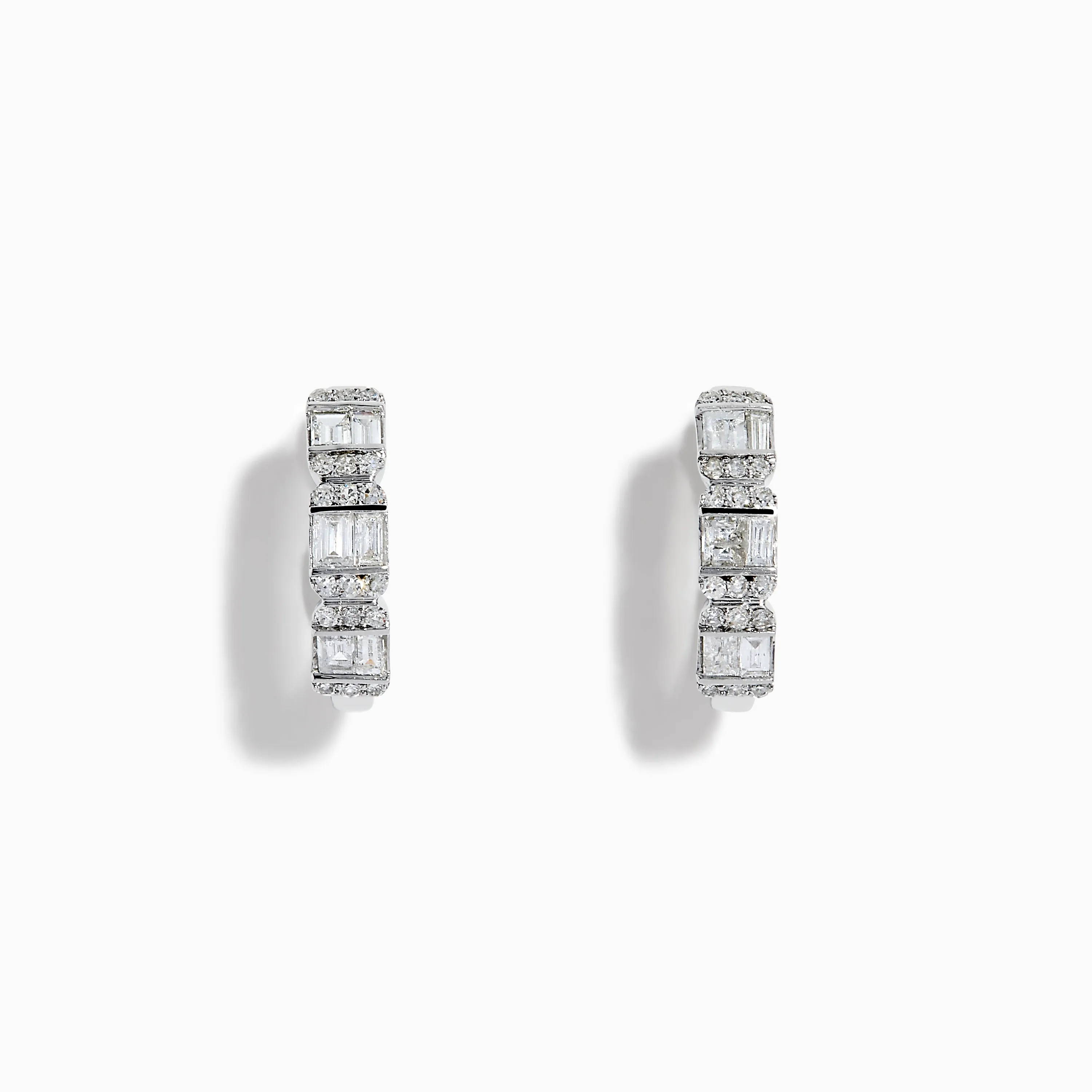 Classique 14K White Gold Diamond Hoop Earrings sold by Effy