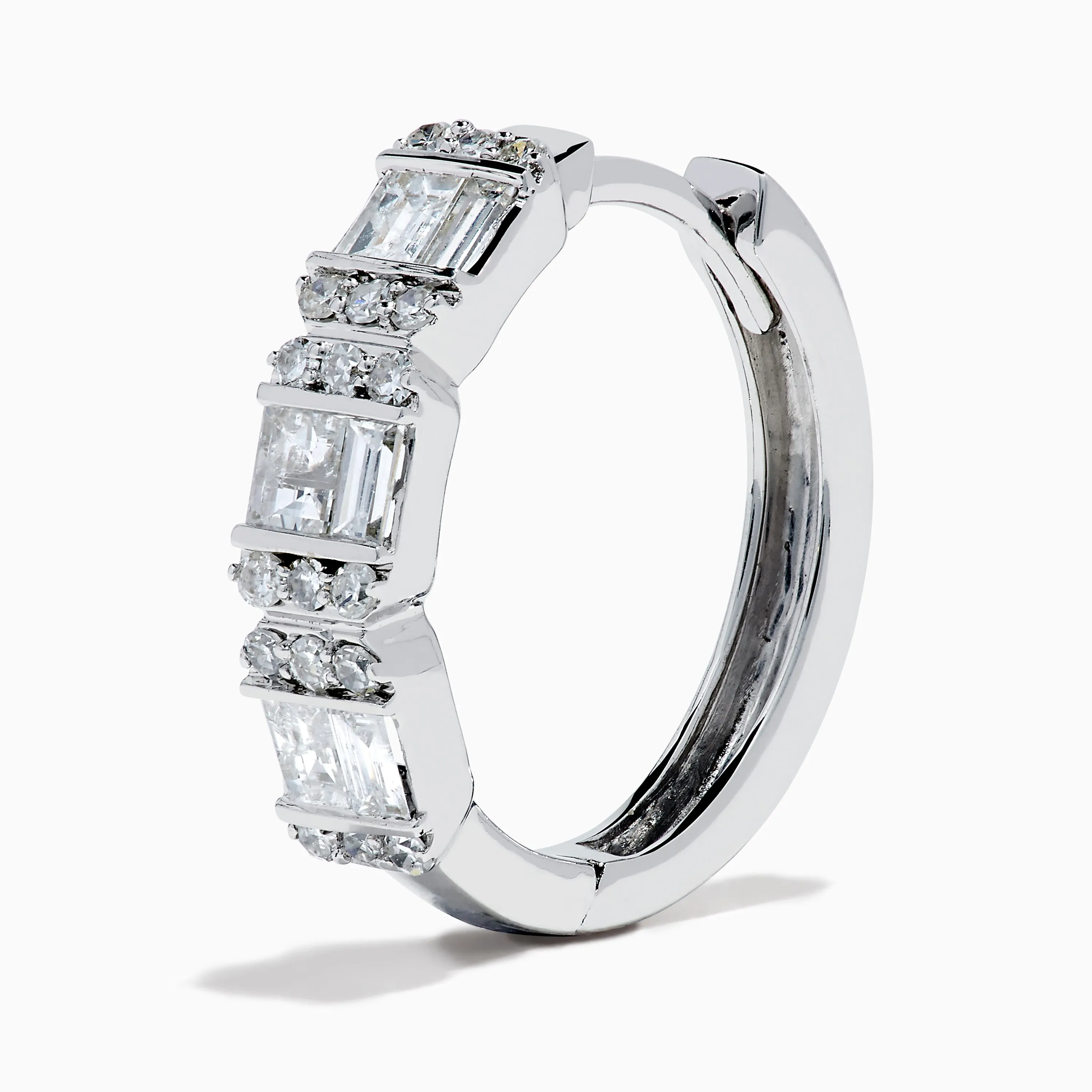 Classique 14K White Gold Diamond Hoop Earrings sold by Effy product image thumbnail 2