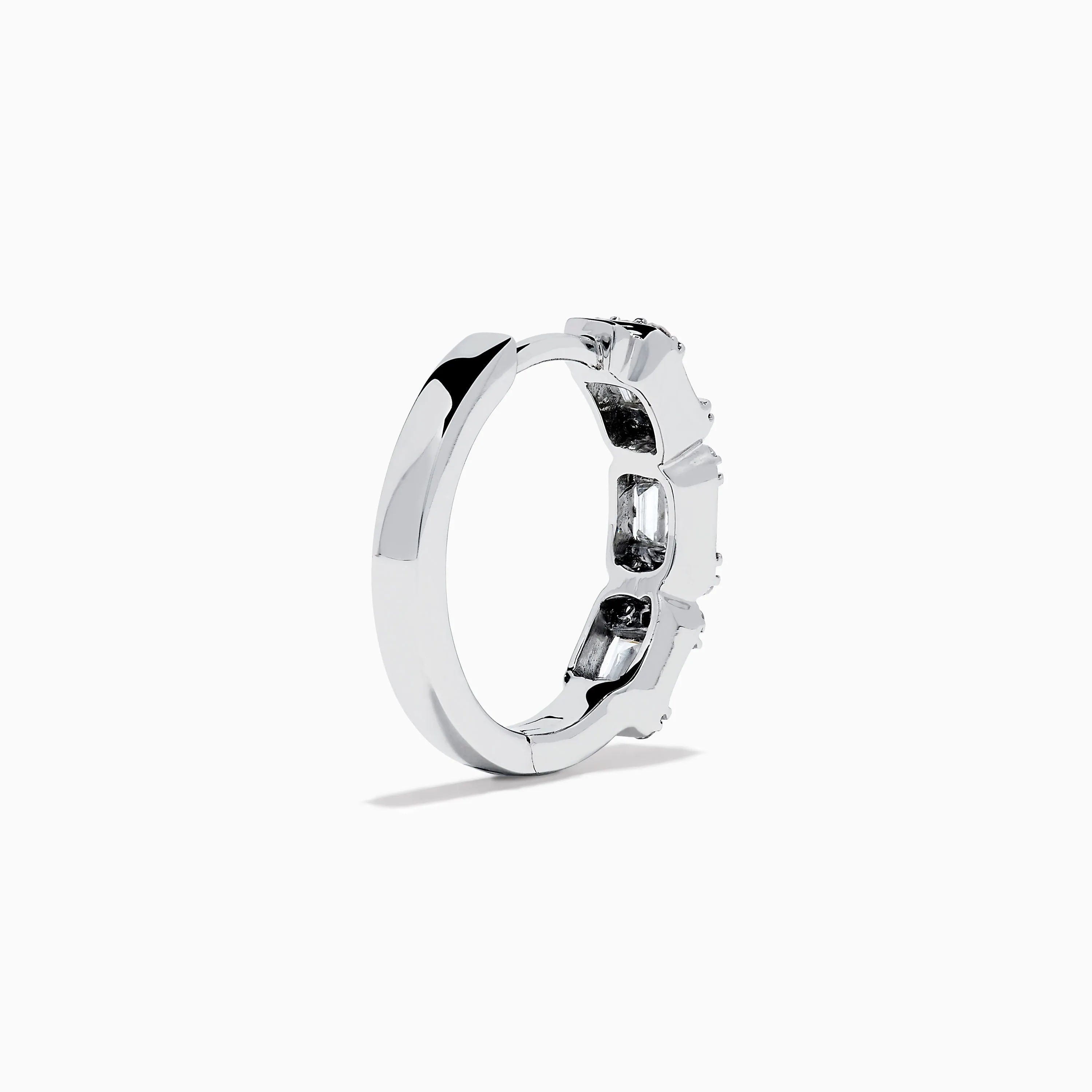 Classique 14K White Gold Diamond Hoop Earrings sold by Effy product image thumbnail 4