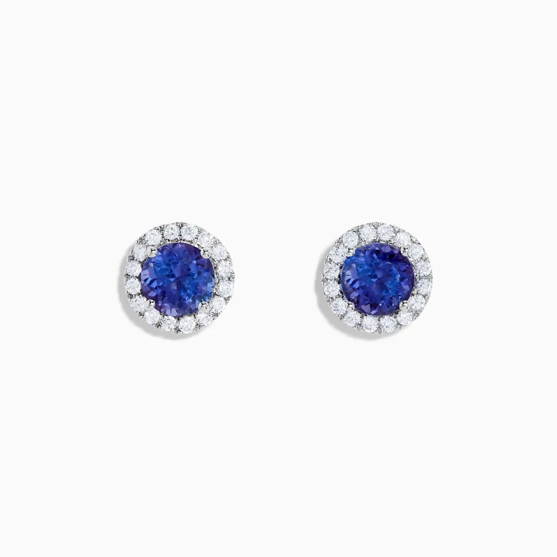 Nahla 14K White Gold Tanzanite and Diamond Stud Earrings sold by Effy