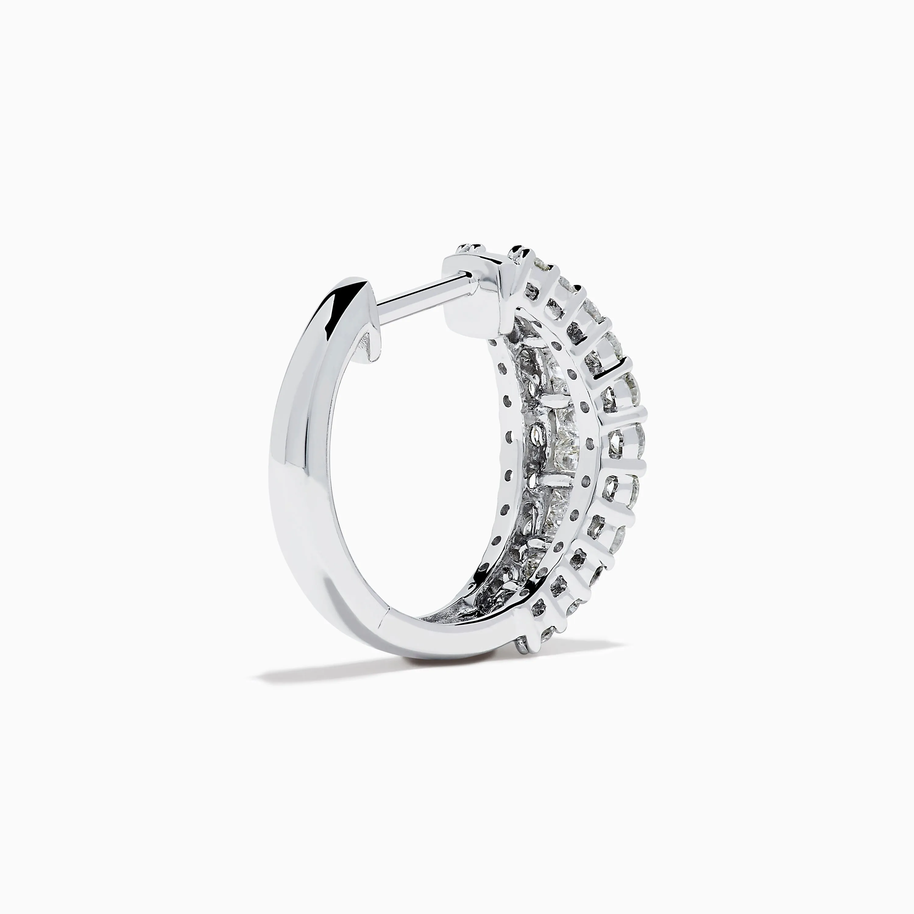 Classique 14K White Gold Diamond Hoop Earrings sold by Effy product image thumbnail 4