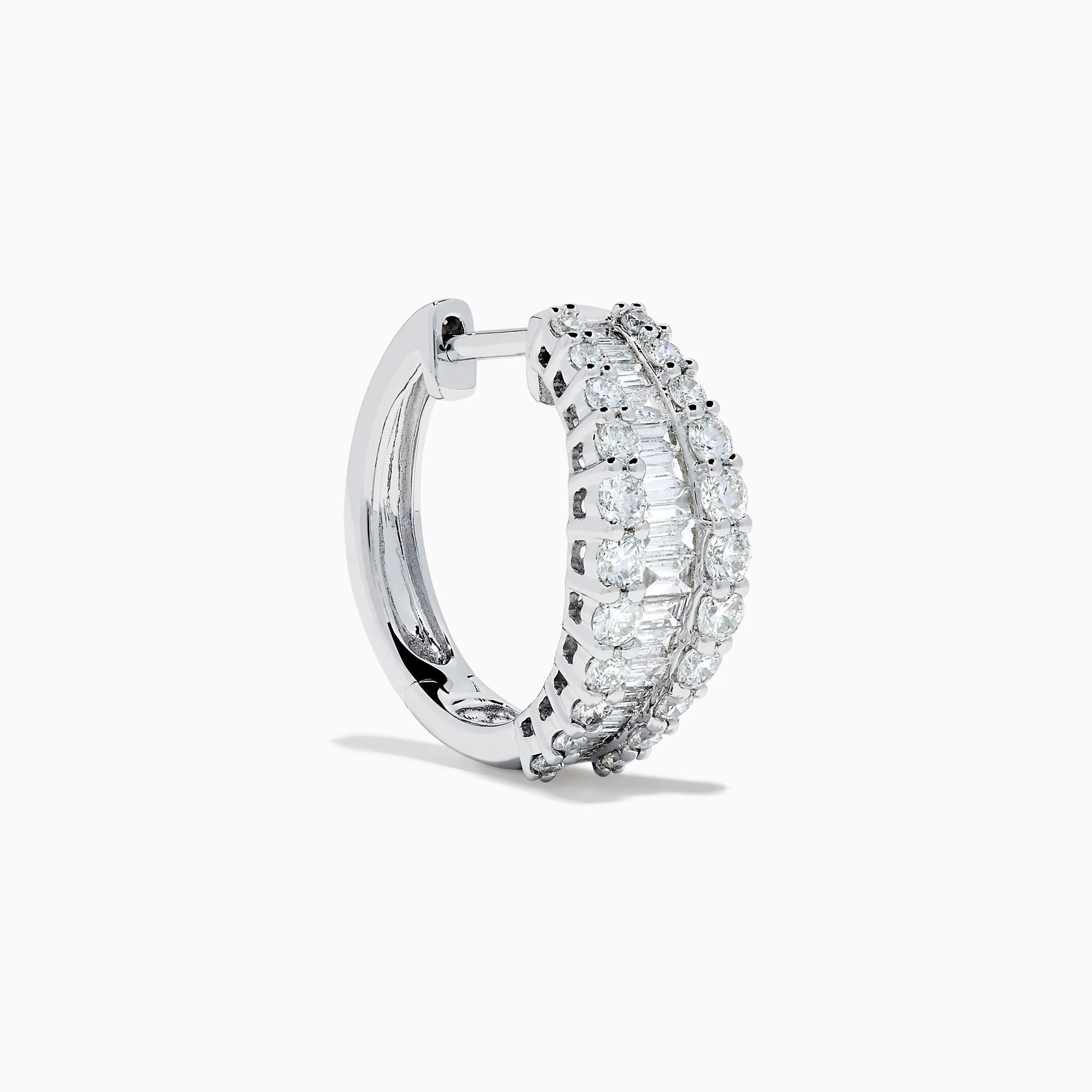 Classique 14K White Gold Diamond Hoop Earrings sold by Effy product image thumbnail 3