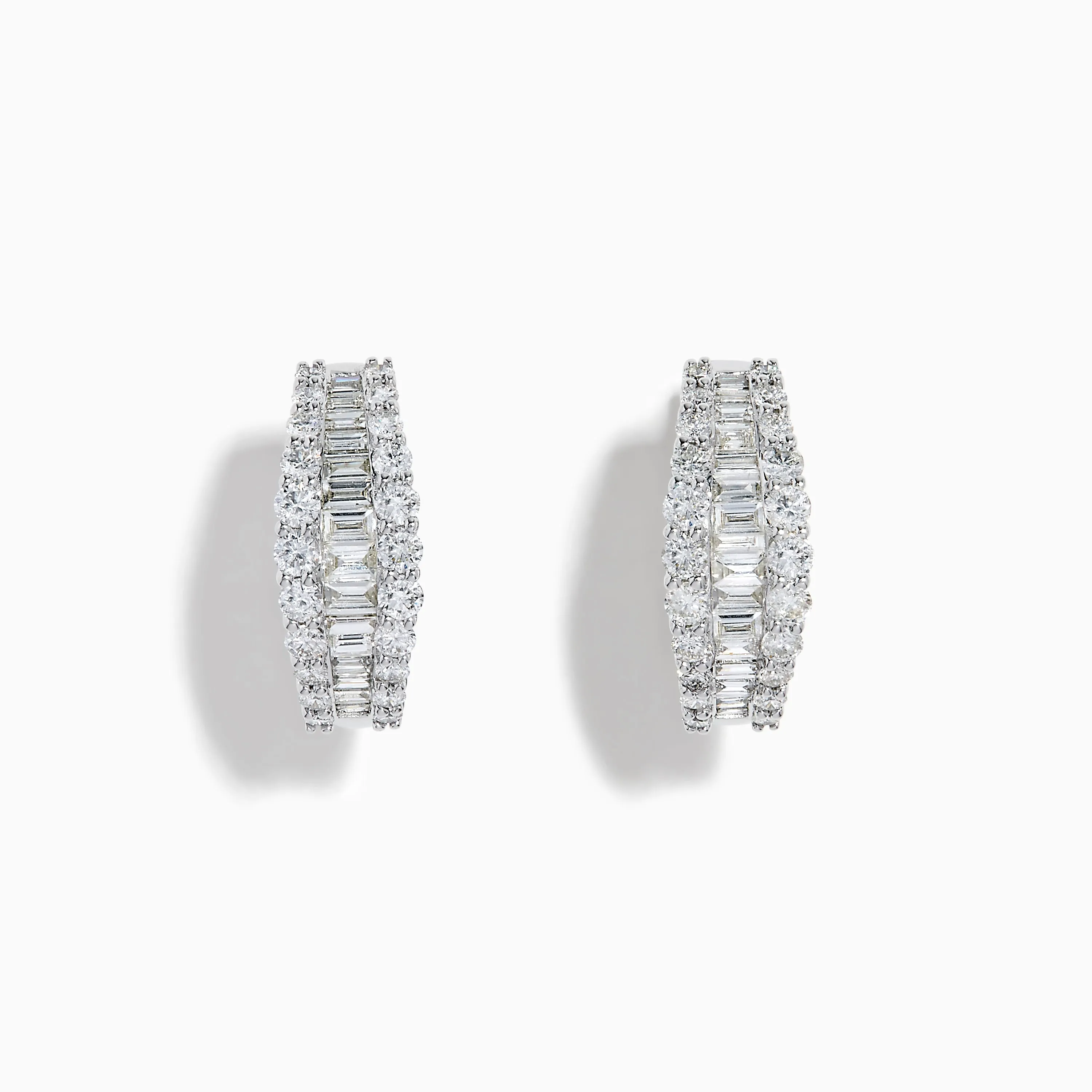 Classique 14K White Gold Diamond Hoop Earrings sold by Effy