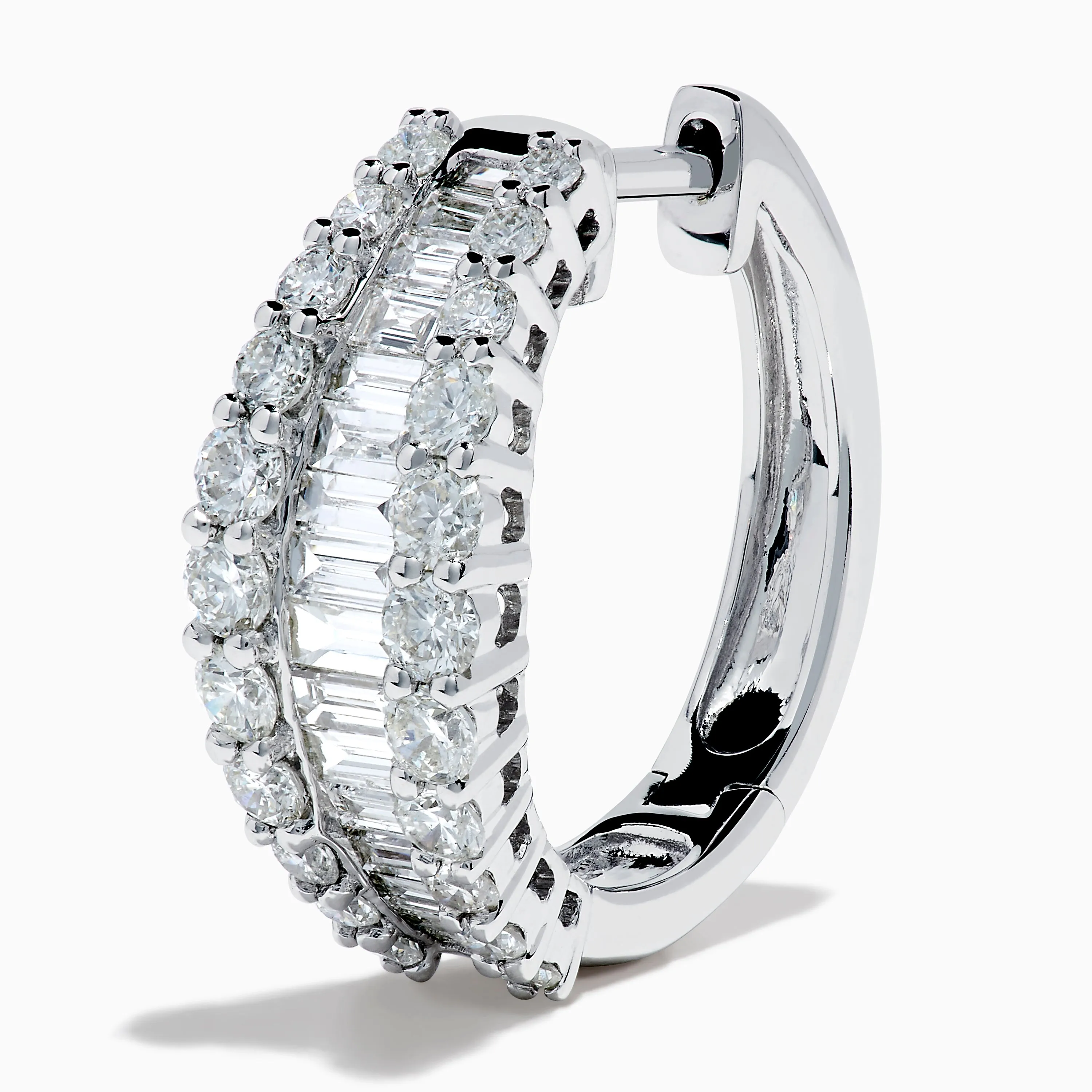 Classique 14K White Gold Diamond Hoop Earrings sold by Effy product image thumbnail 2