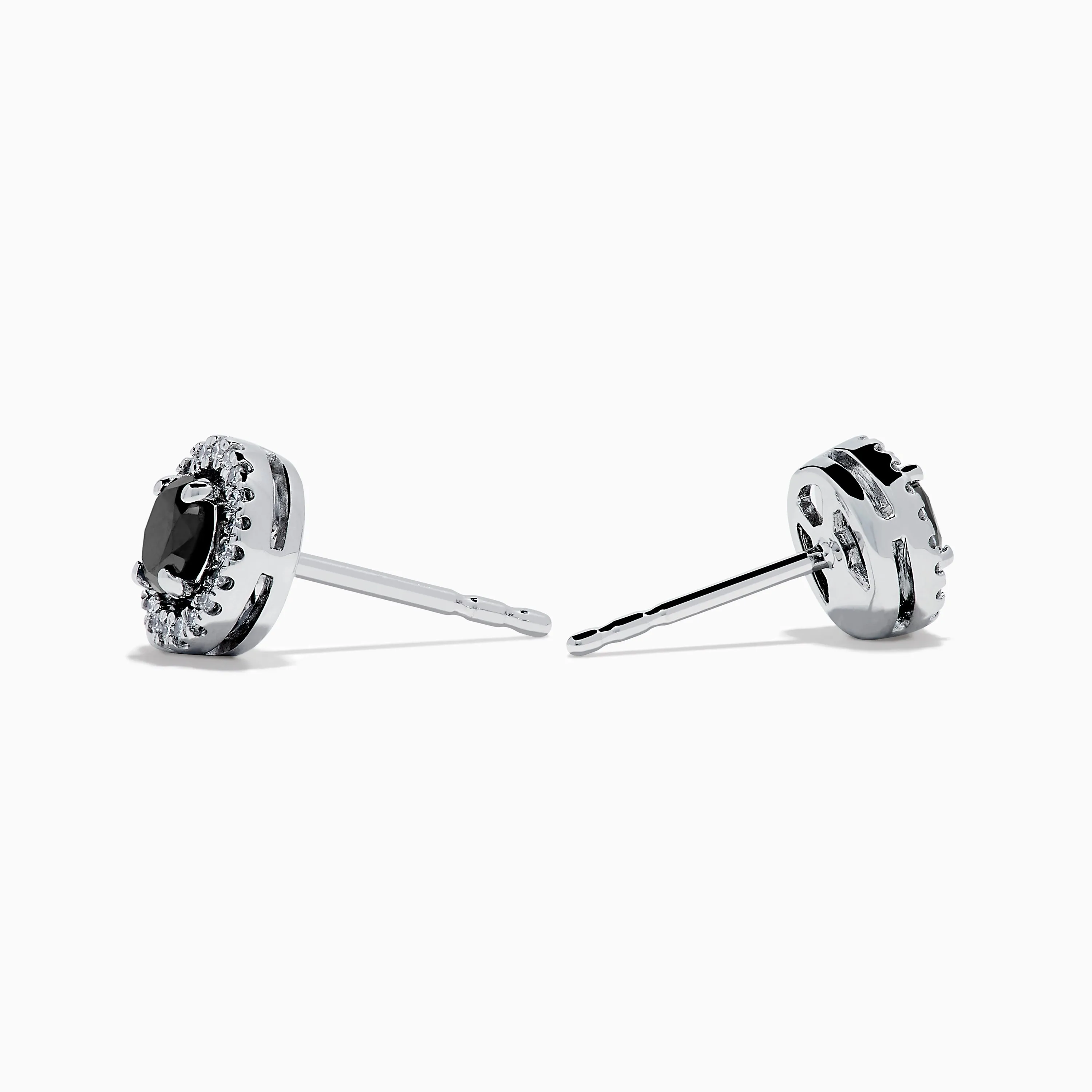 Caviar 14K White Gold Black Diamond Stud Halo Earrings sold by Effy product image thumbnail 2