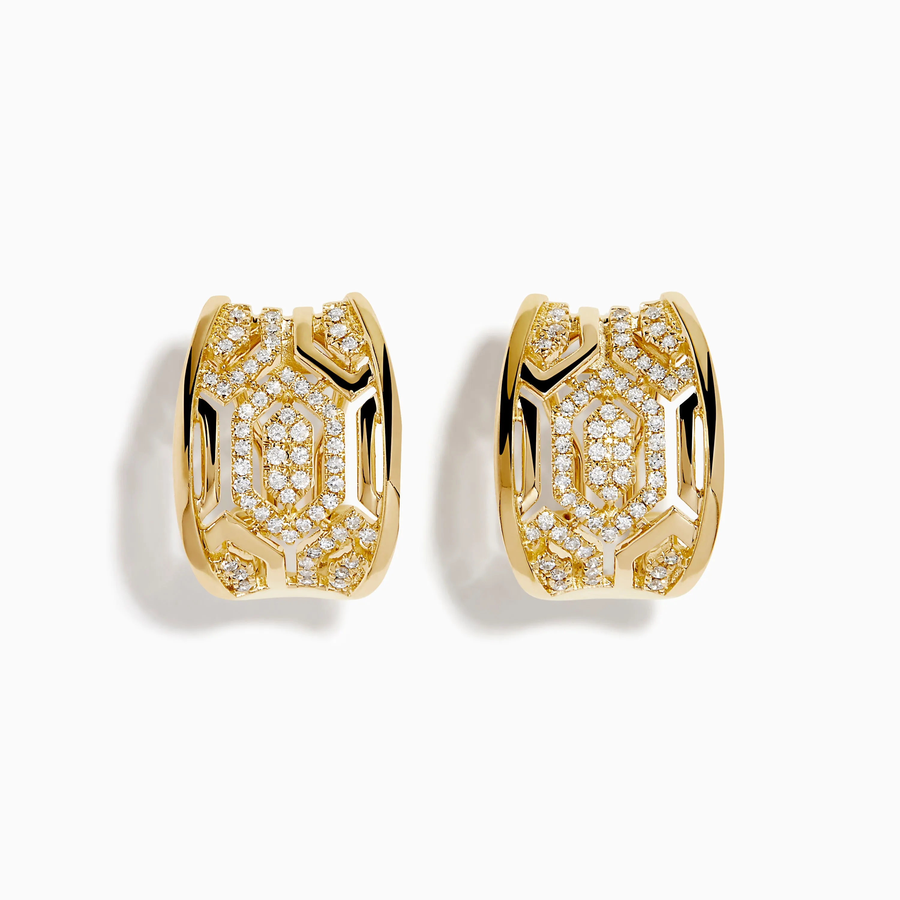 D'Oro 14K Yellow Gold Diamond Huggie Earrings sold by Effy
