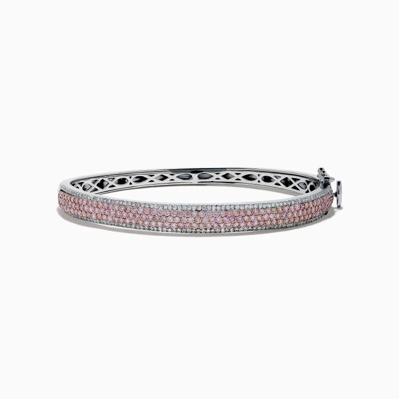 14K Two Tone Gold Pink and White Diamond Bangle sold by Effy