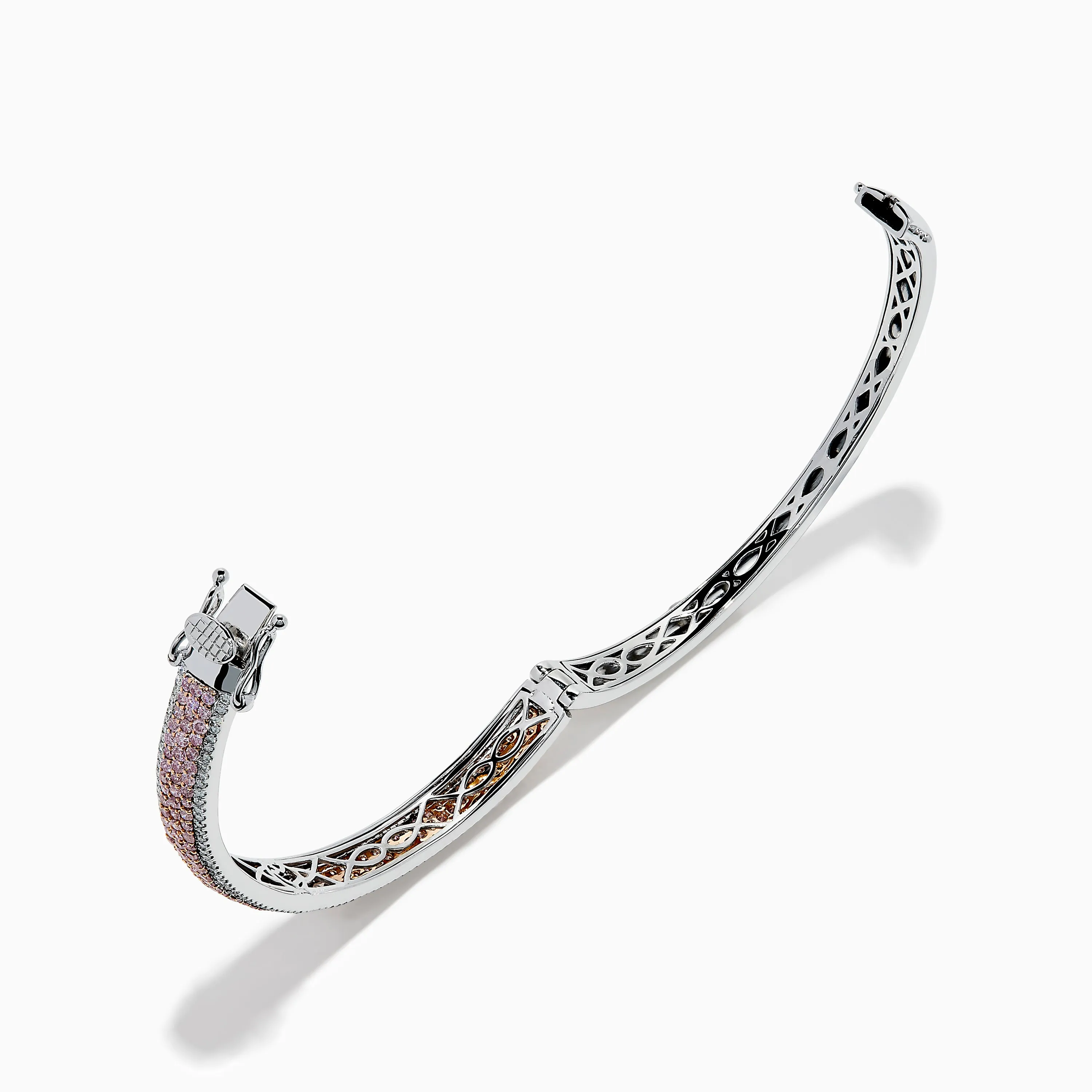 14K Two Tone Gold Pink and White Diamond Bangle sold by Effy product image thumbnail 2