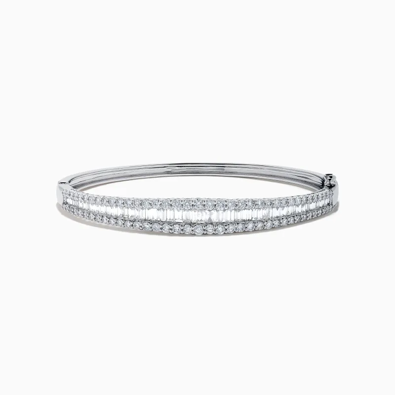 Classique 14K White Gold Diamond Bangle sold by Effy