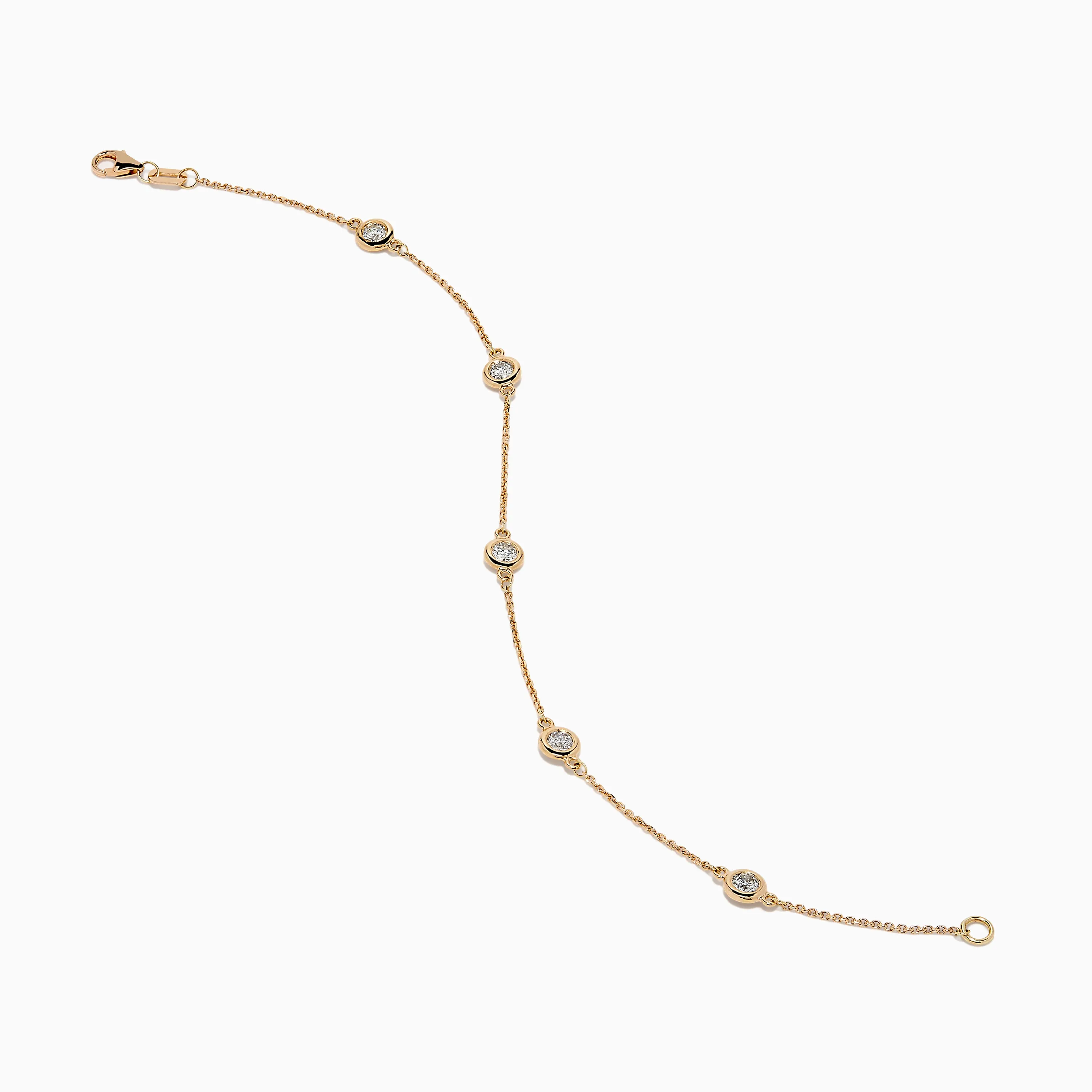 Pave Rose 14K Rose Gold Diamond Station Bracelet sold by Effy product image thumbnail 2