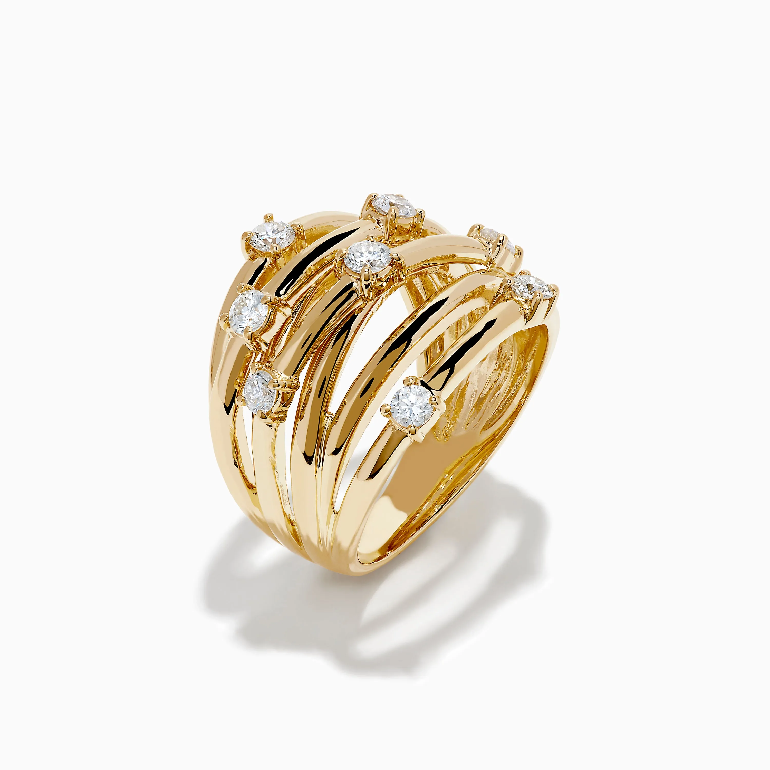 D'Oro 14K Yellow Gold Diamond Wide Band Ring sold by Effy product image thumbnail 4