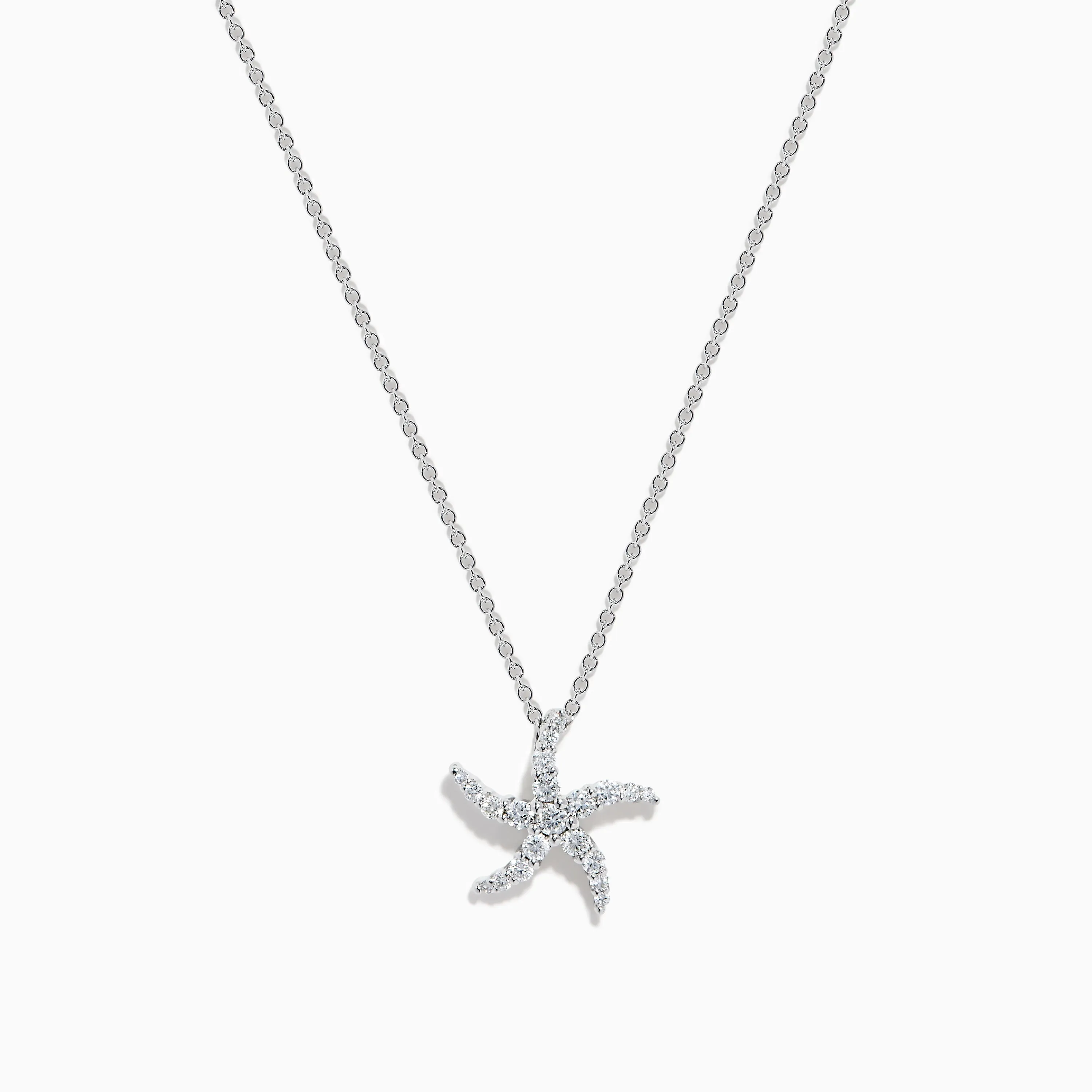 Novelty 14K White Gold Diamond Starfish Pendant sold by Effy