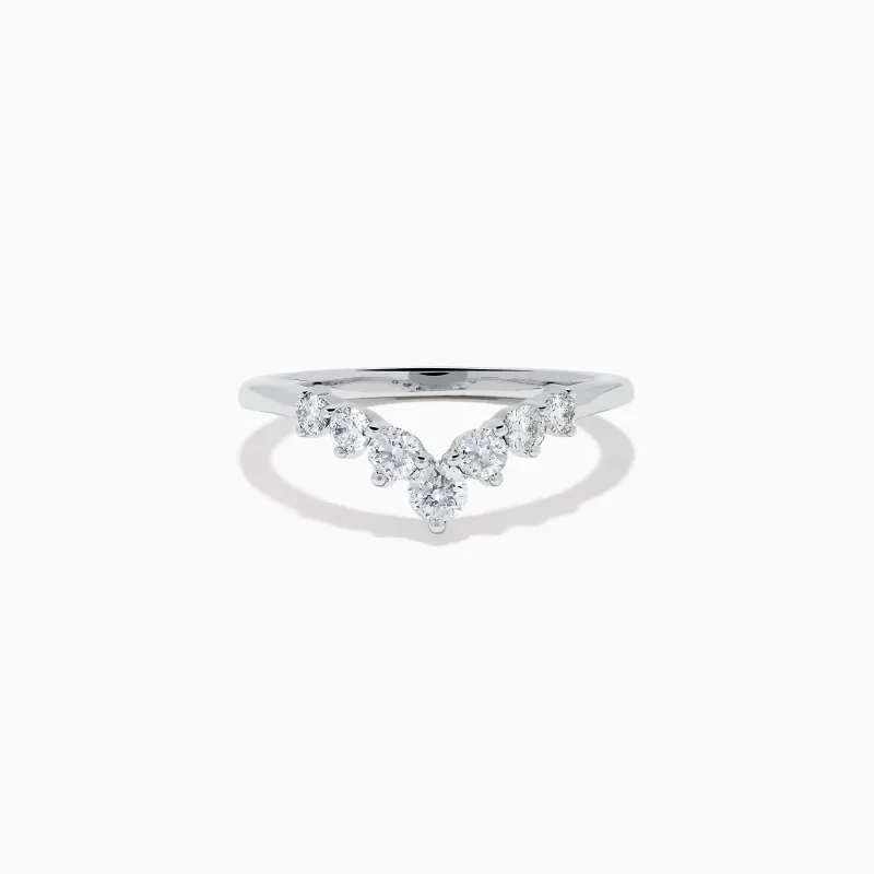 Classique 14K White Gold Diamond Wedding Band sold by Effy