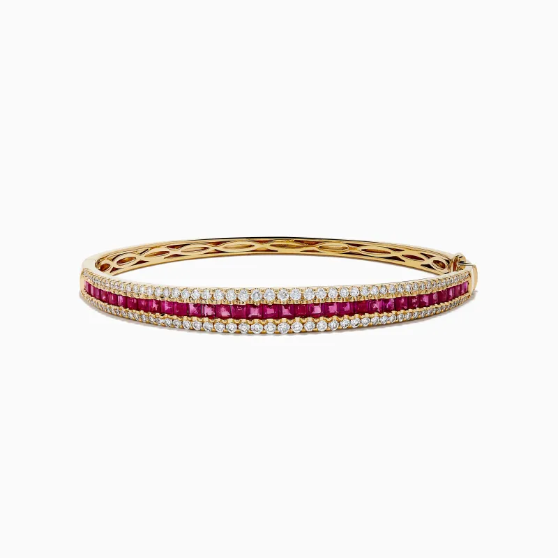 Ruby Royale 14K Yellow Gold Ruby and Diamond Bangle sold by Effy