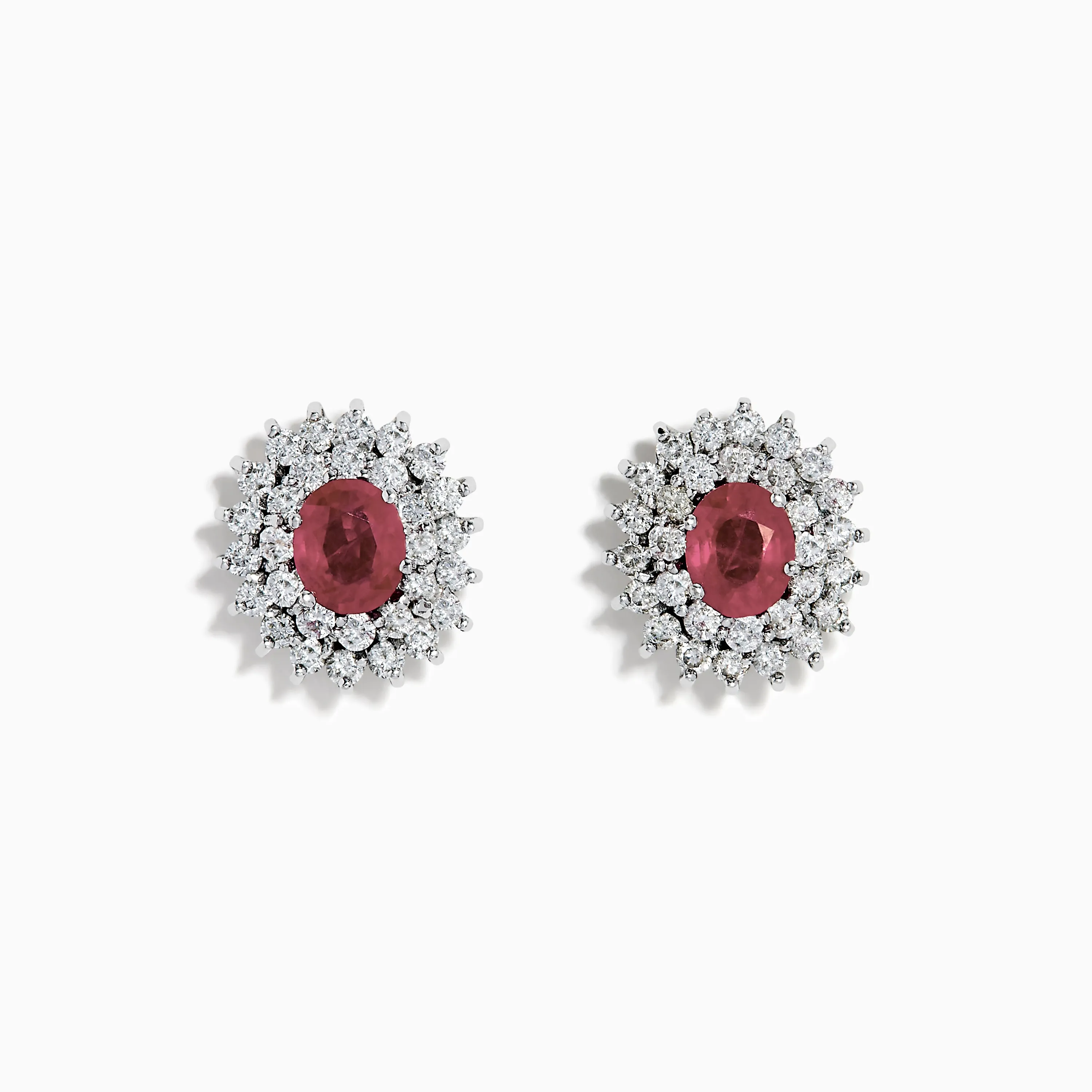 Ruby Royale 18K White Gold Ruby and Diamond Earrings sold by Effy