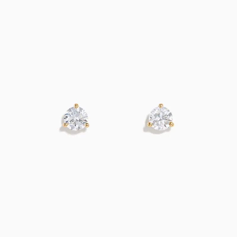 Lab Grown Diamond 1.00ct Stud Earrings in 14K Yellow Gold sold by Effy