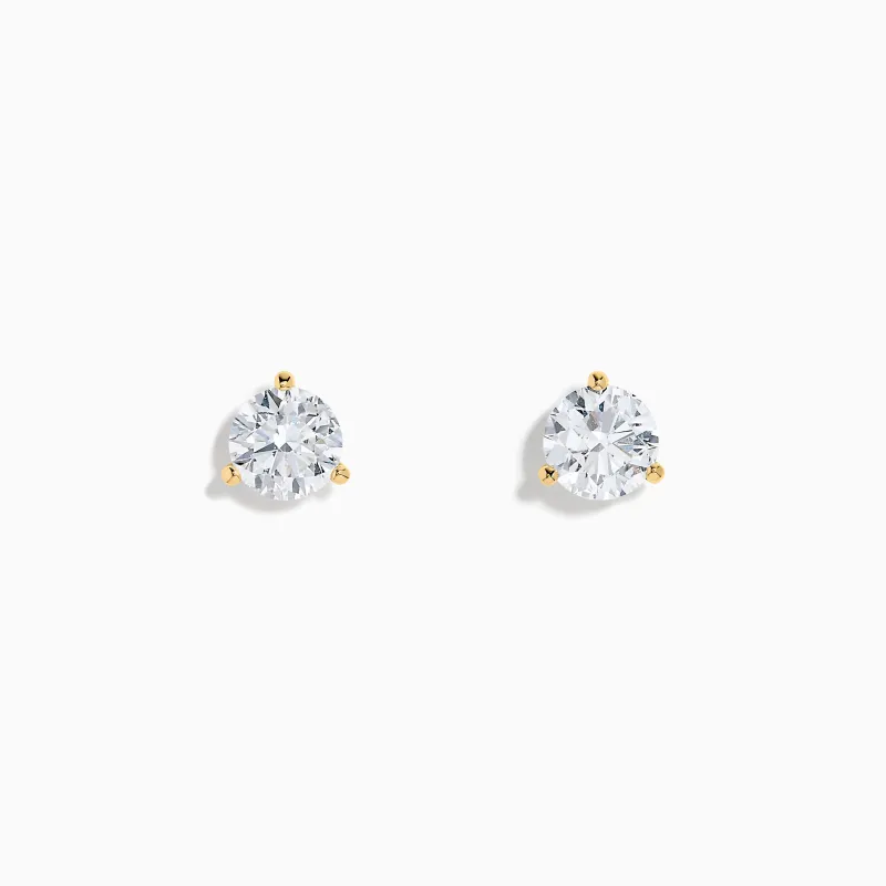 Lab Grown Diamond 2.00ct Stud Earrings in 14K Yellow Gold sold by Effy
