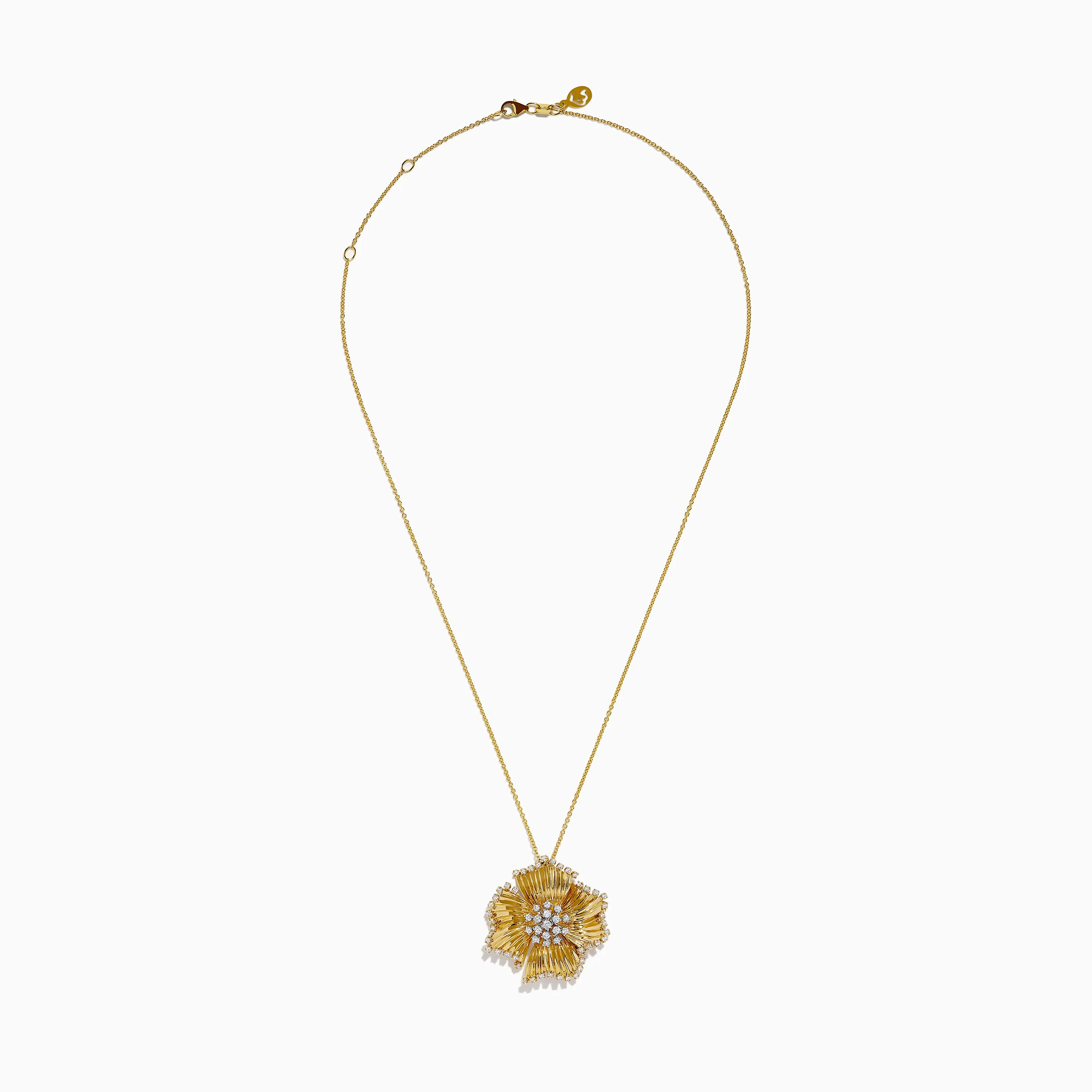 D'Oro 14K Yellow Gold Diamond Flower Pendant sold by Effy product image thumbnail 3