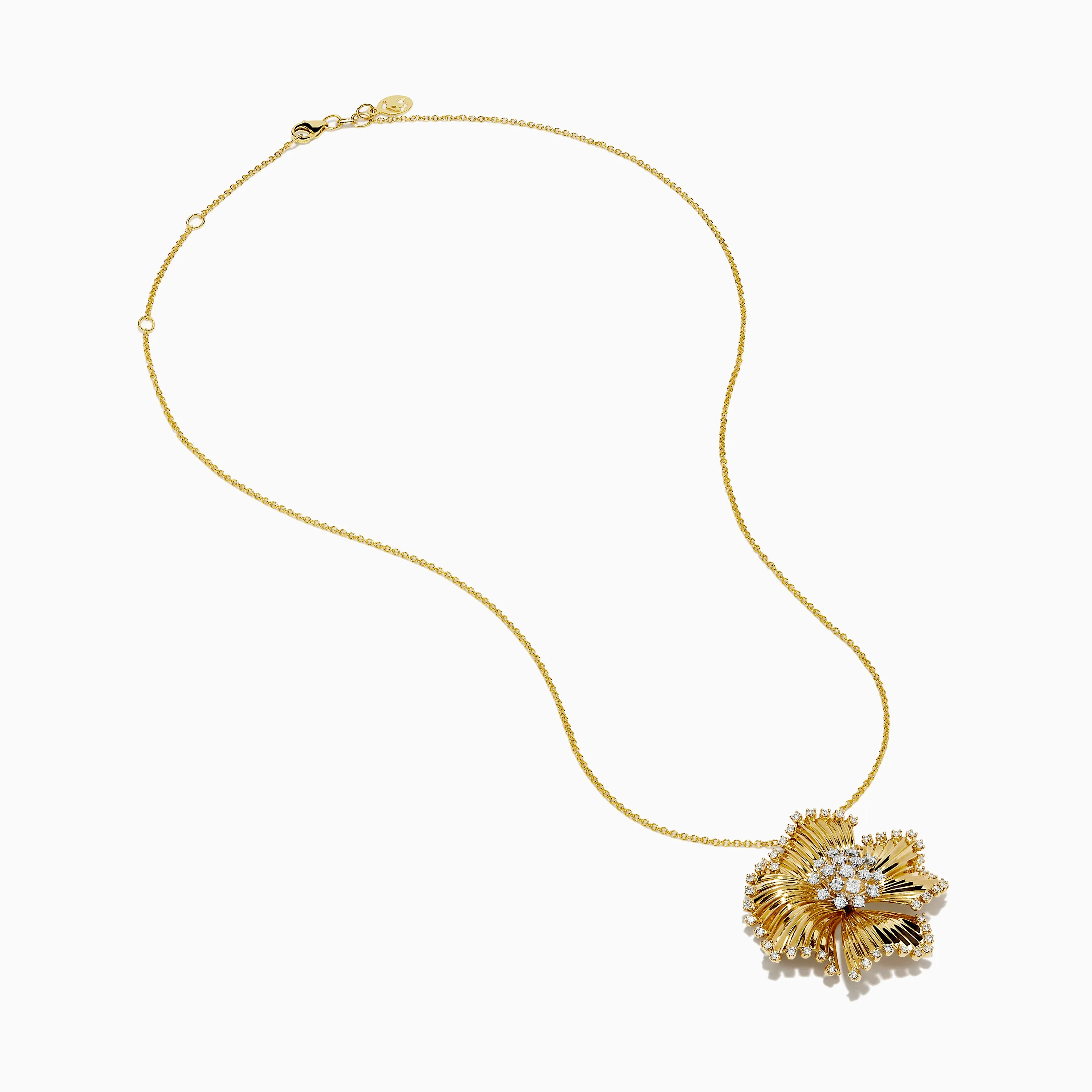D'Oro 14K Yellow Gold Diamond Flower Pendant sold by Effy product image thumbnail 2