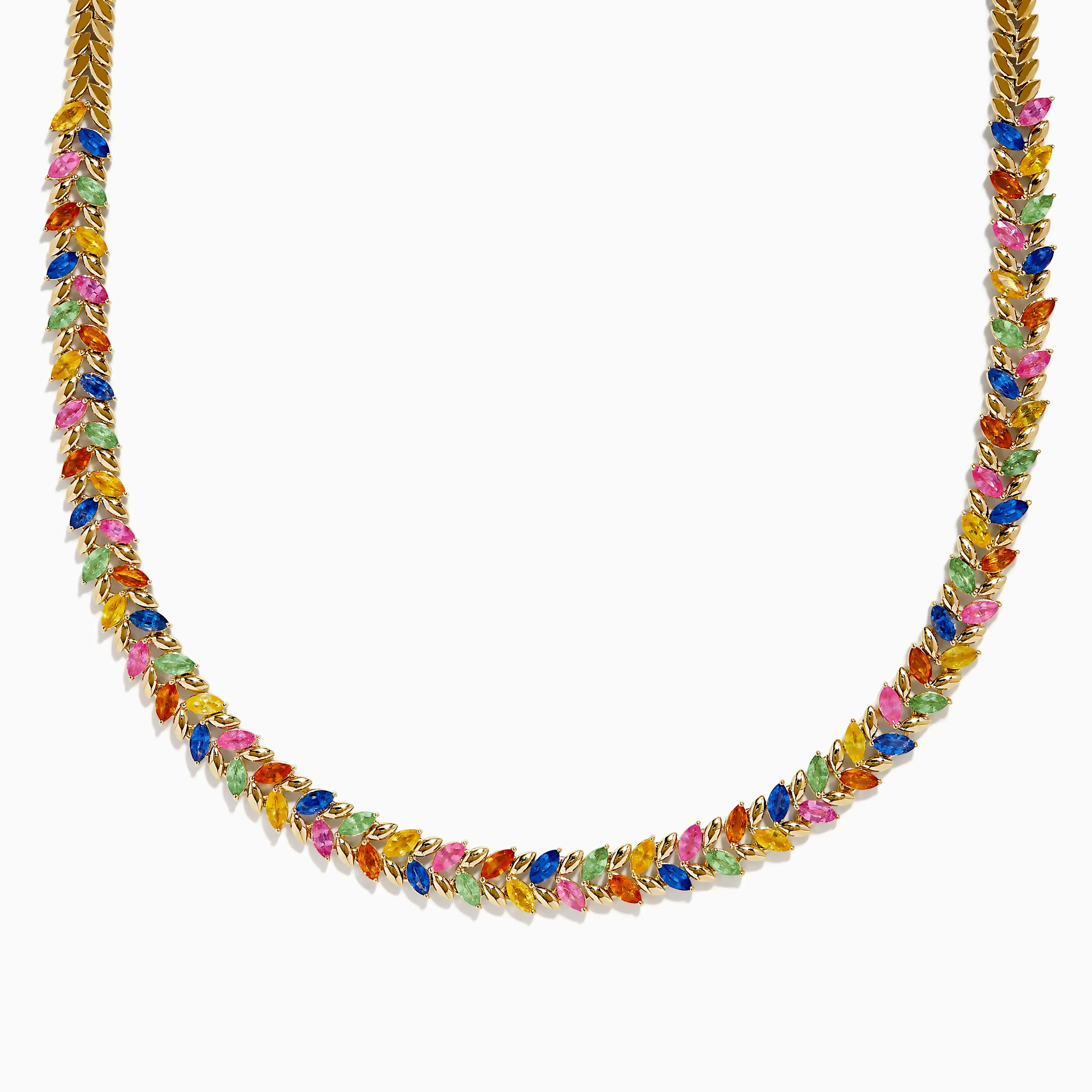 Watercolors 14K Yellow Gold Multi Sapphire Necklace sold by Effy