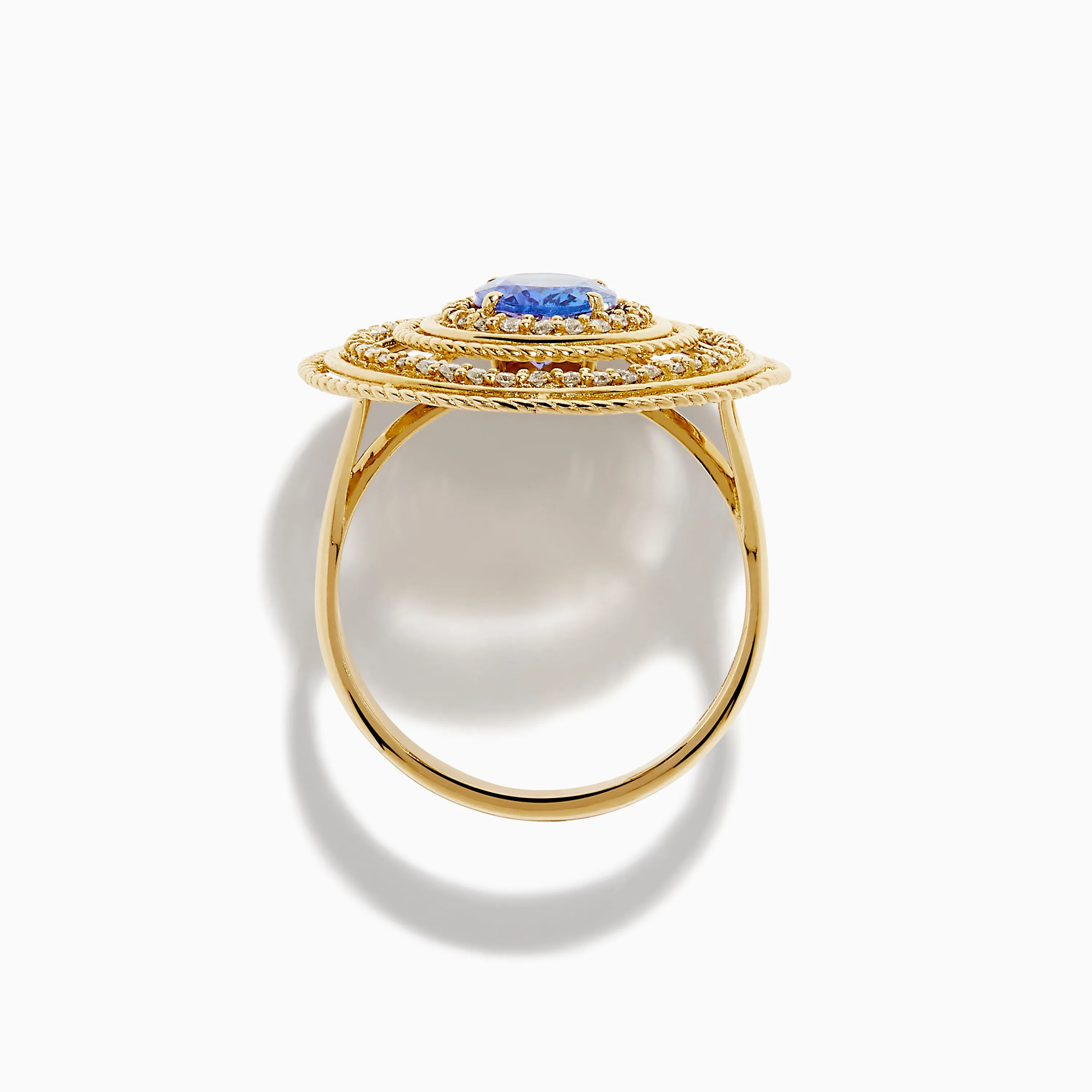 14K Yellow Gold Tanzanite and Diamond Concentric Halo Ring sold by Effy product image thumbnail 3
