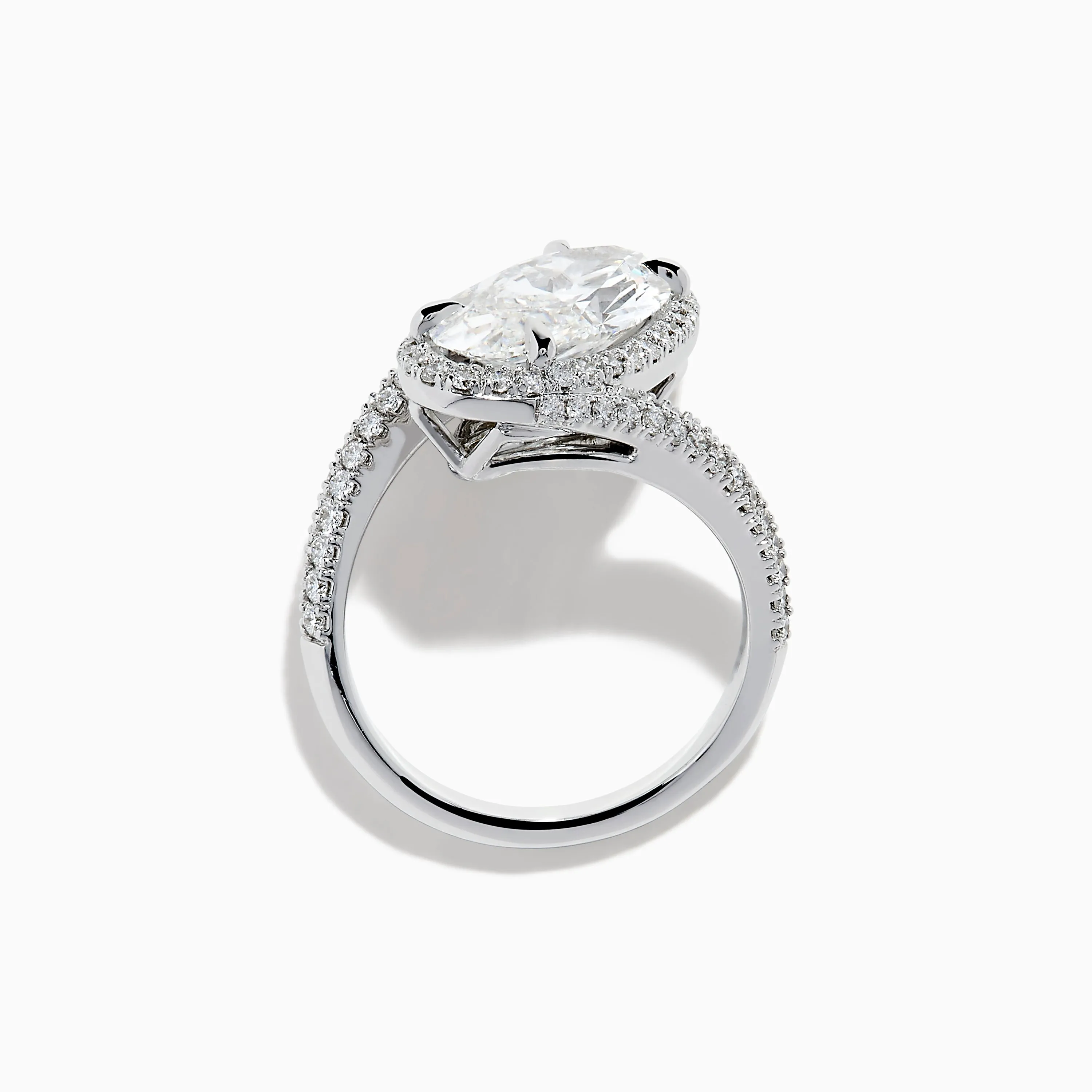 Lab Grown Diamond Elongated Oval Halo Ring in 14K White Gold sold by Effy product image thumbnail 3
