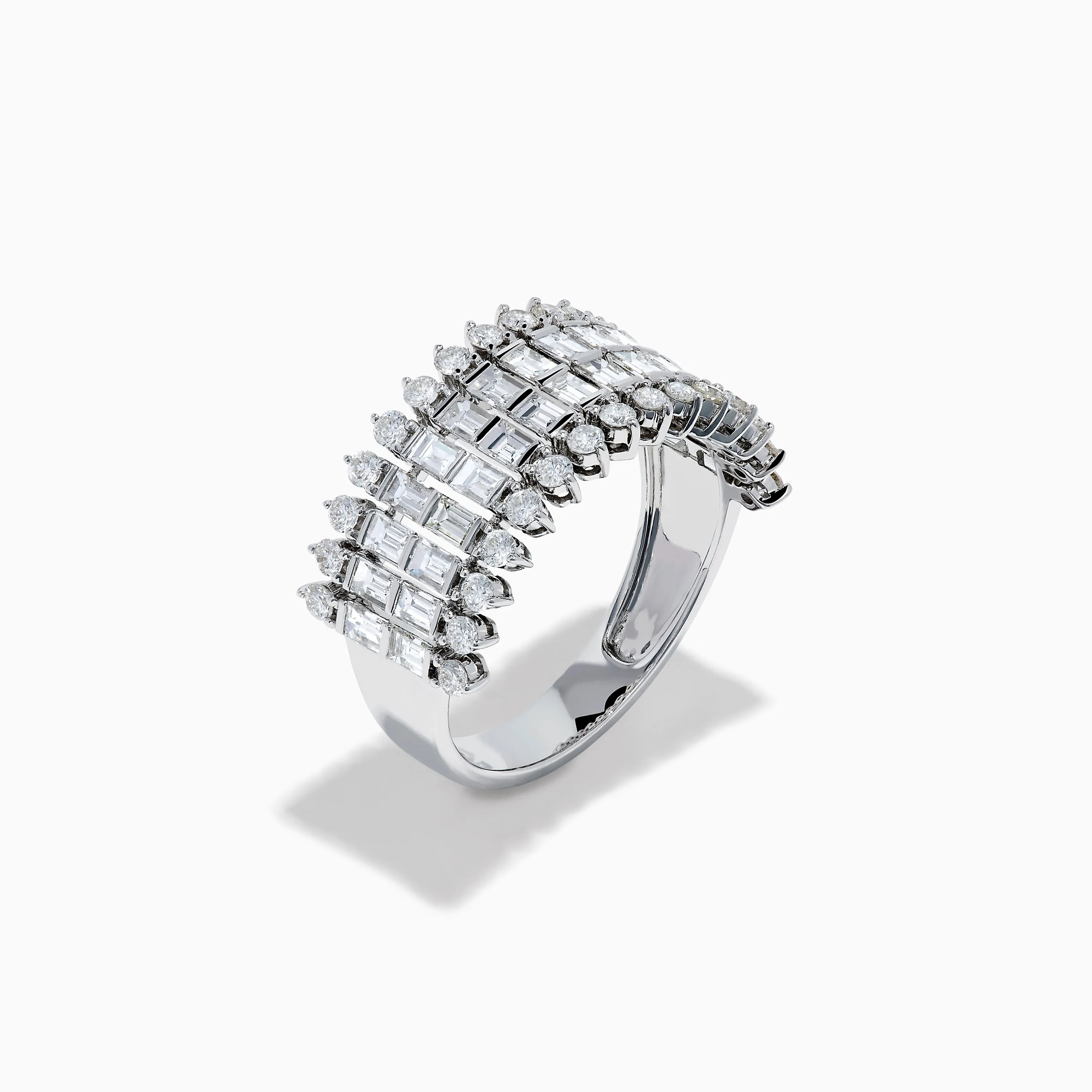 14K White Gold Baguette and Round Diamond Statement Ring sold by Effy product image thumbnail 4