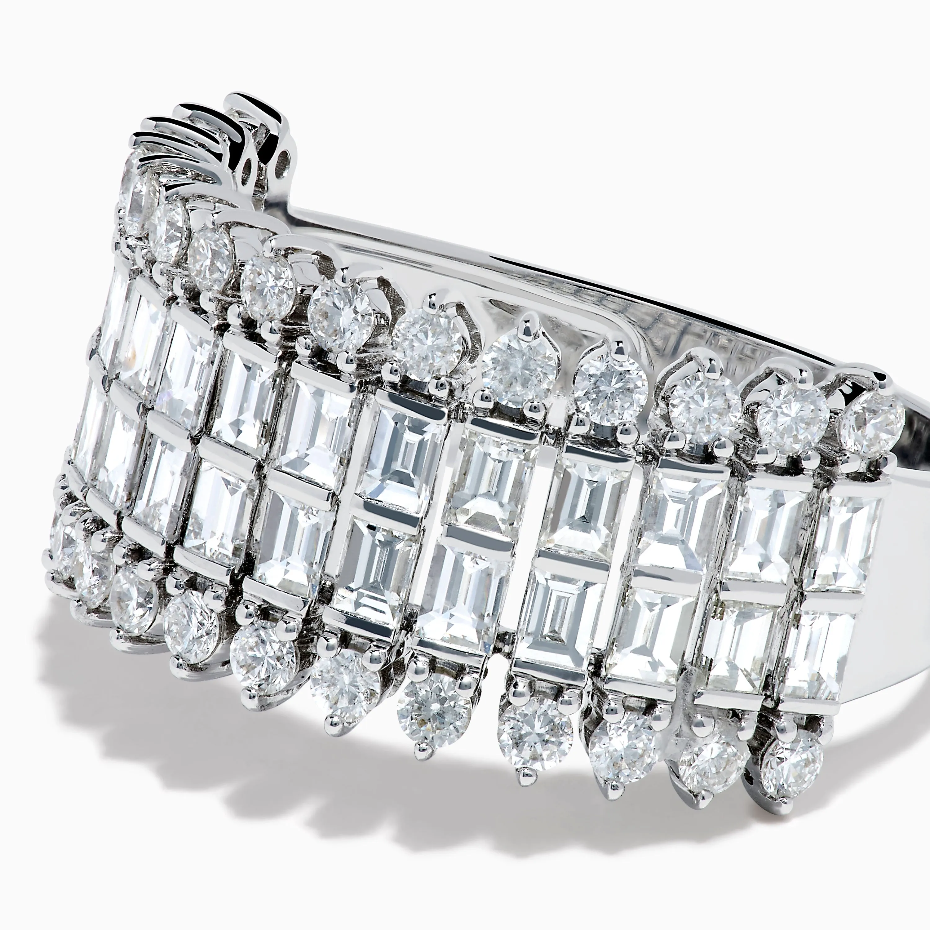 14K White Gold Baguette and Round Diamond Statement Ring sold by Effy product image thumbnail 2