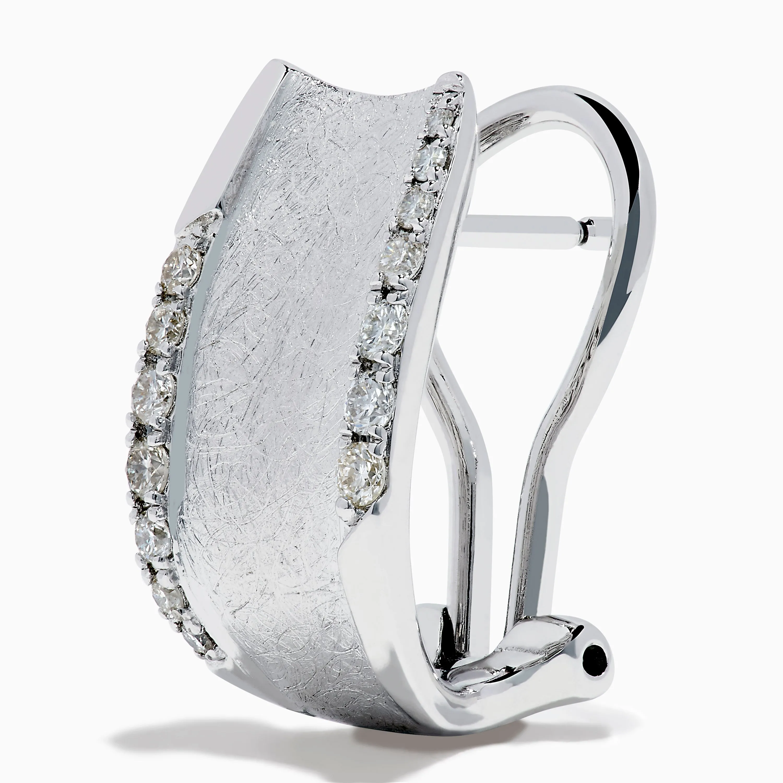 925 Sterling Silver Diamond Accented Huggie Earrings sold by Effy product image thumbnail 2