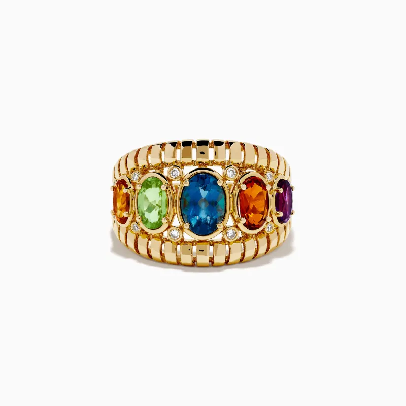 Mosaic 14K Yellow Gold Mix Stone Ring sold by Effy