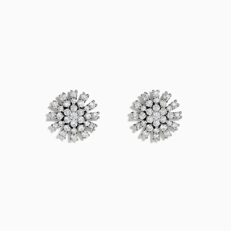 14K White Gold Diamond Snowflake Stud Earrings sold by Effy