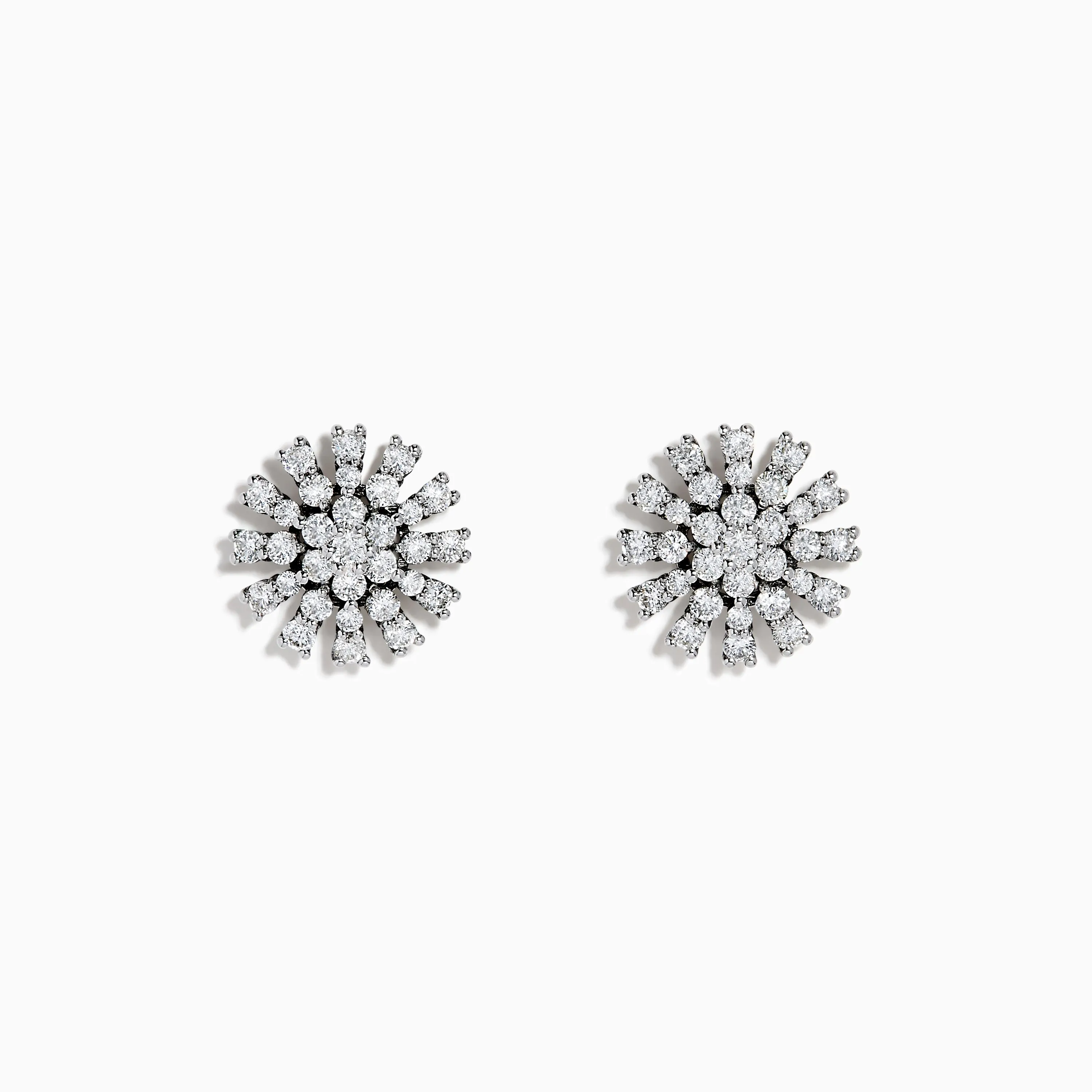 14K White Gold Diamond Snowflake Stud Earrings sold by Effy