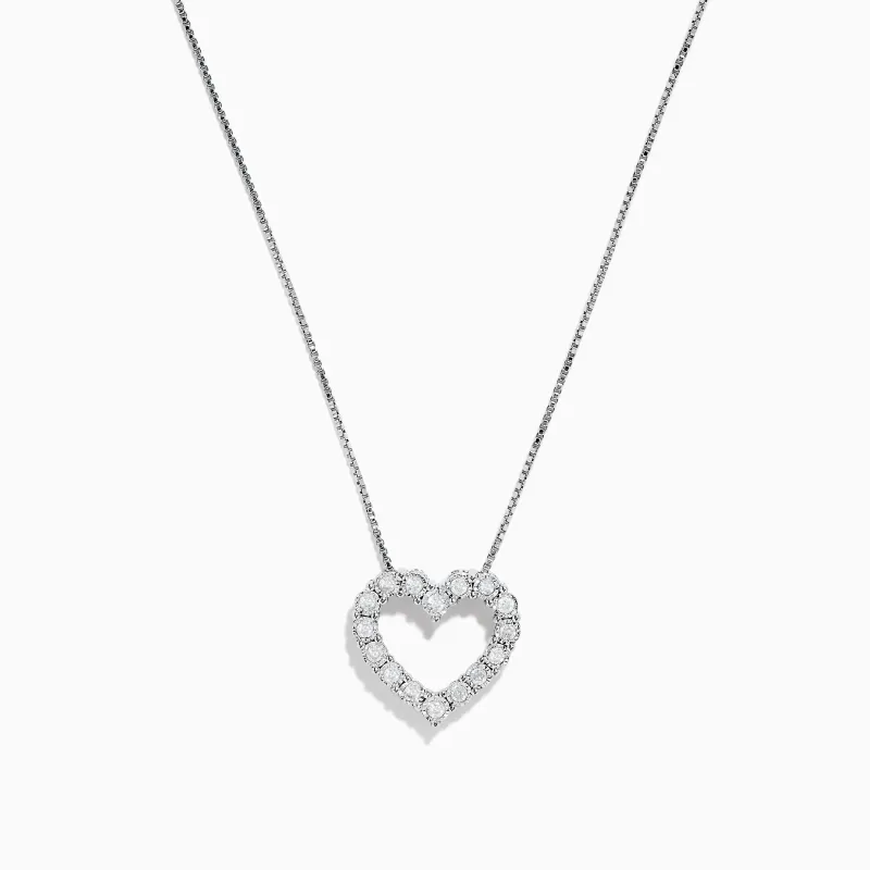 925 Sterling Silver Diamond Heart Pendant sold by Effy