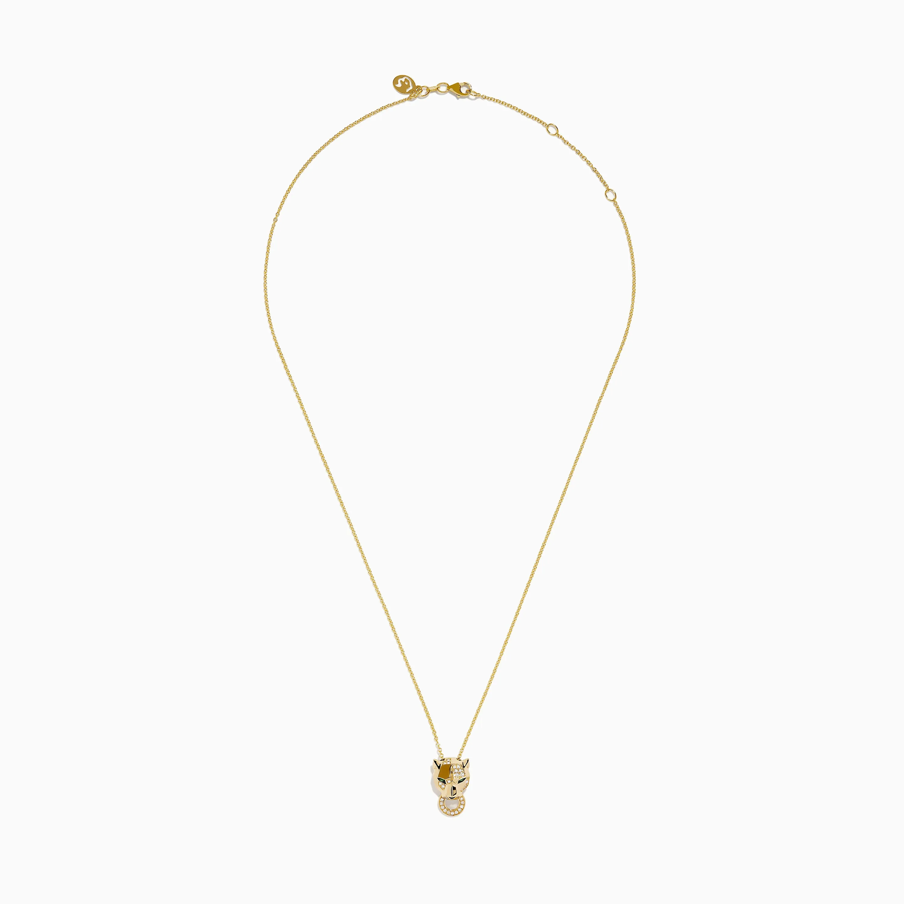 Signature 14K Yellow Gold Diamond and Tsavorite Panther Pendant sold by Effy product image thumbnail 3