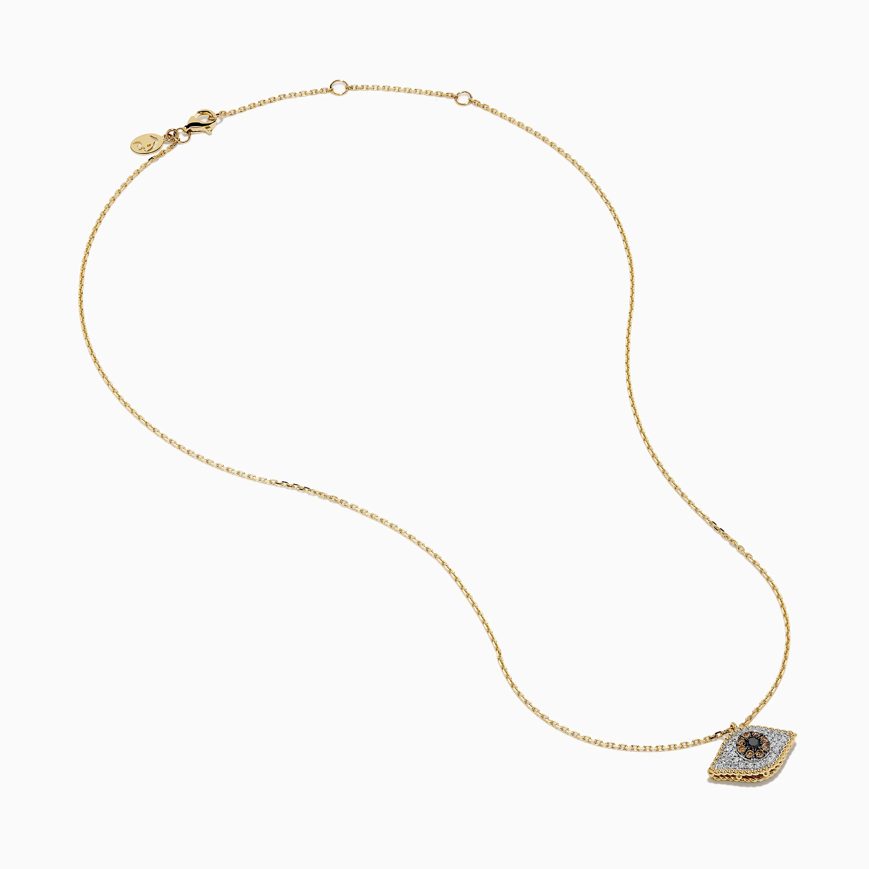 Espresso 14K Yellow Gold Diamond, Black and White Diamond Evil Eye Pendant sold by Effy product image thumbnail 2