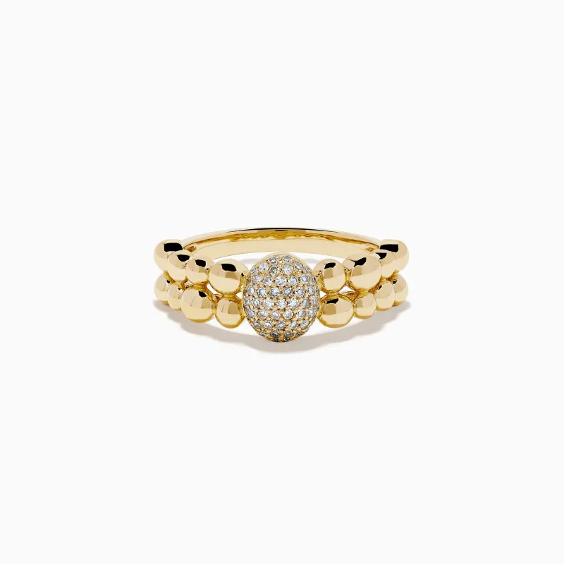D'Oro 14K Yellow Gold Diamond Cluster Ring sold by Effy