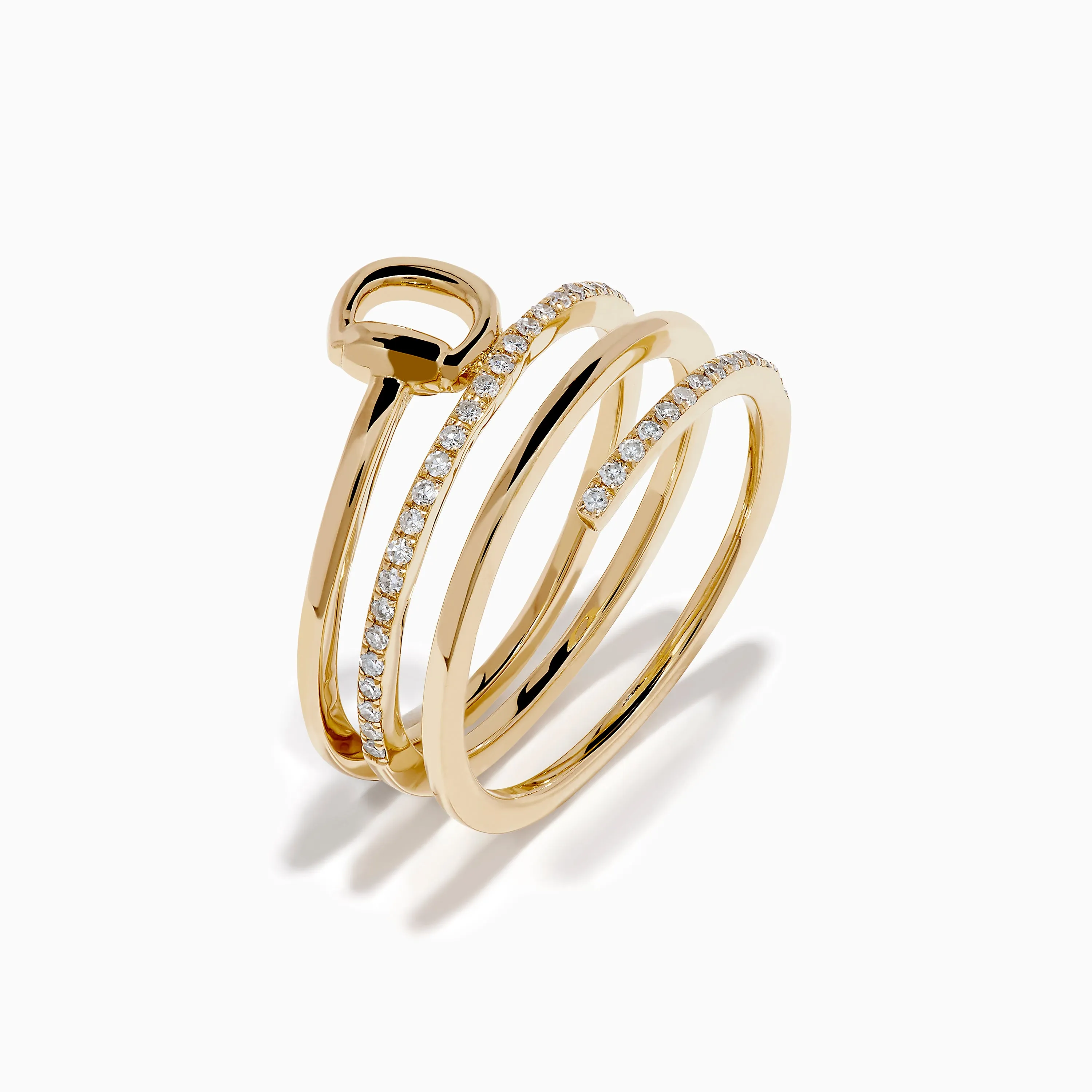 D'Oro 14K Yellow Gold Spiral Diamond Ring sold by Effy product image thumbnail 4