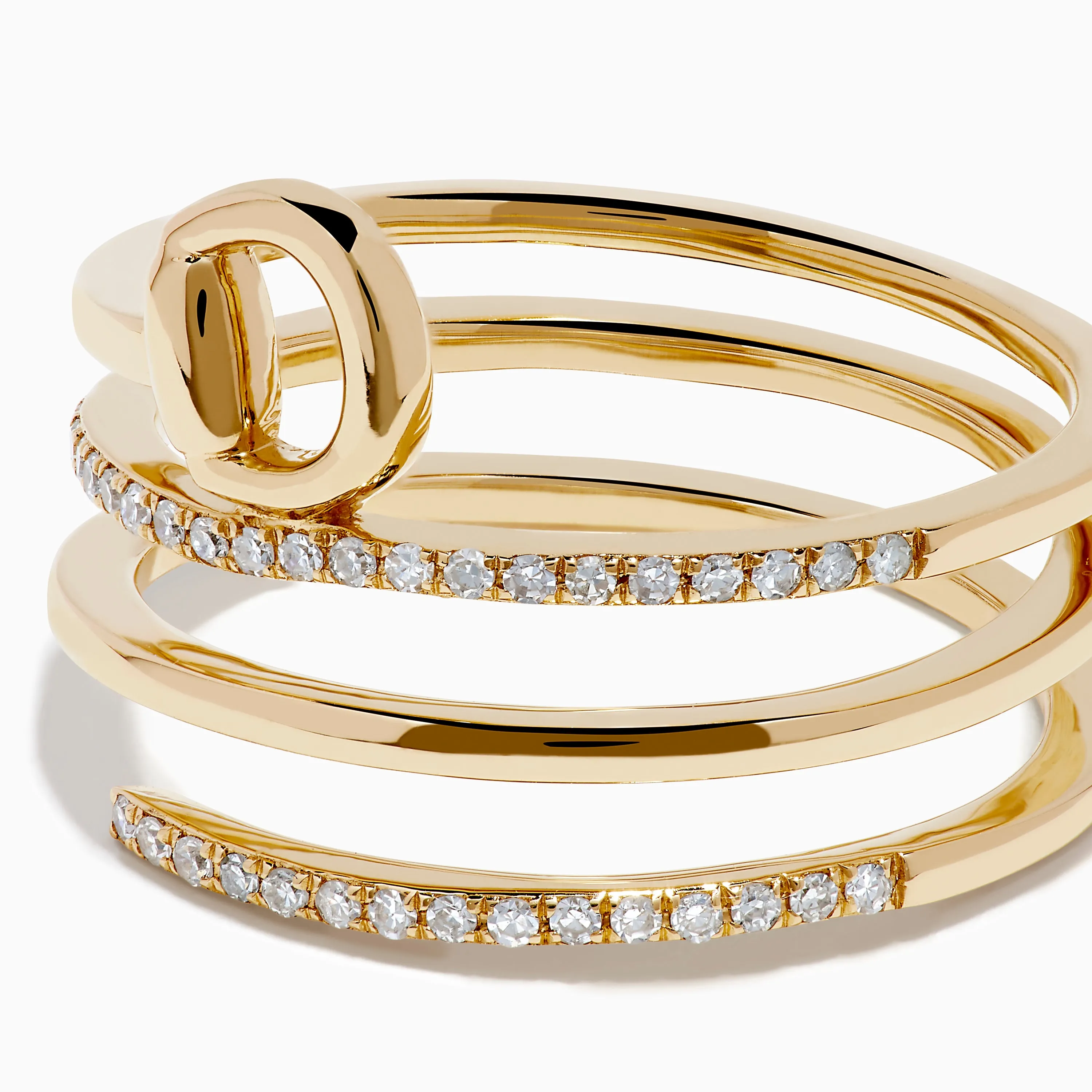 D'Oro 14K Yellow Gold Spiral Diamond Ring sold by Effy product image thumbnail 2