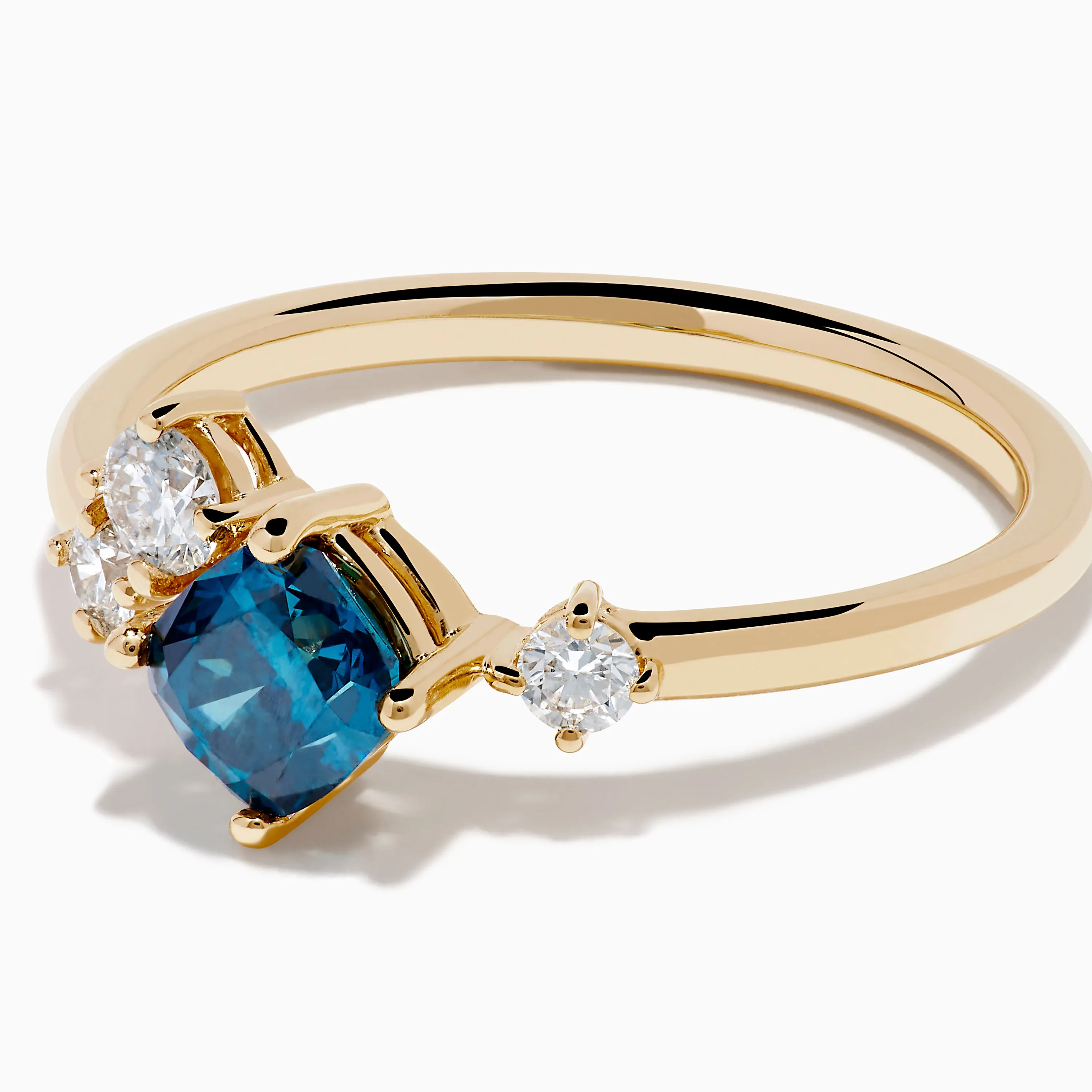 14K Yellow Gold Blue and White Diamond Ring sold by Effy product image thumbnail 2