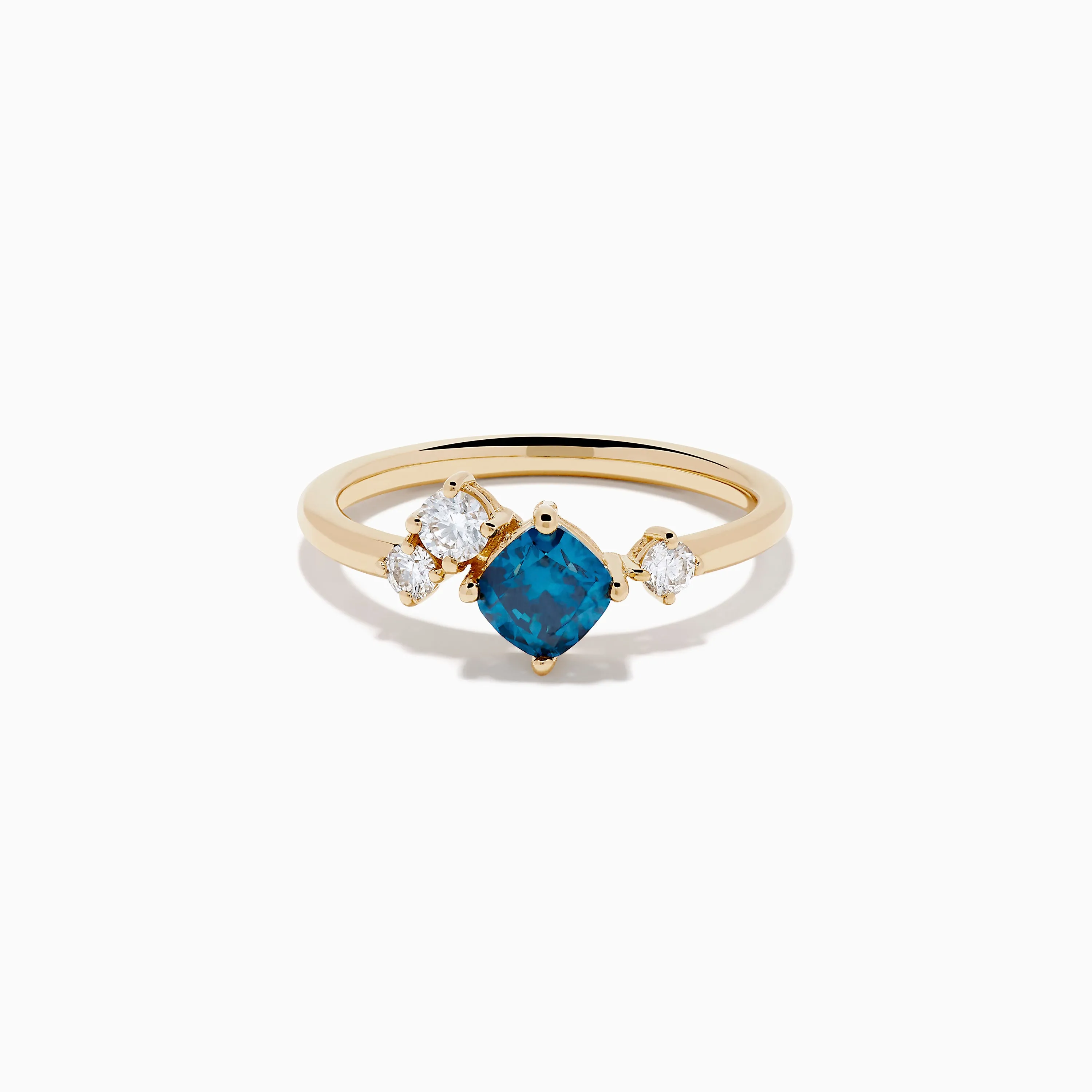 14K Yellow Gold Blue and White Diamond Ring sold by Effy