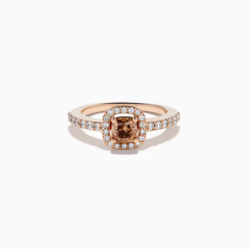 Espresso 14K Rose Gold Brown and White Diamond Ring sold by Effy