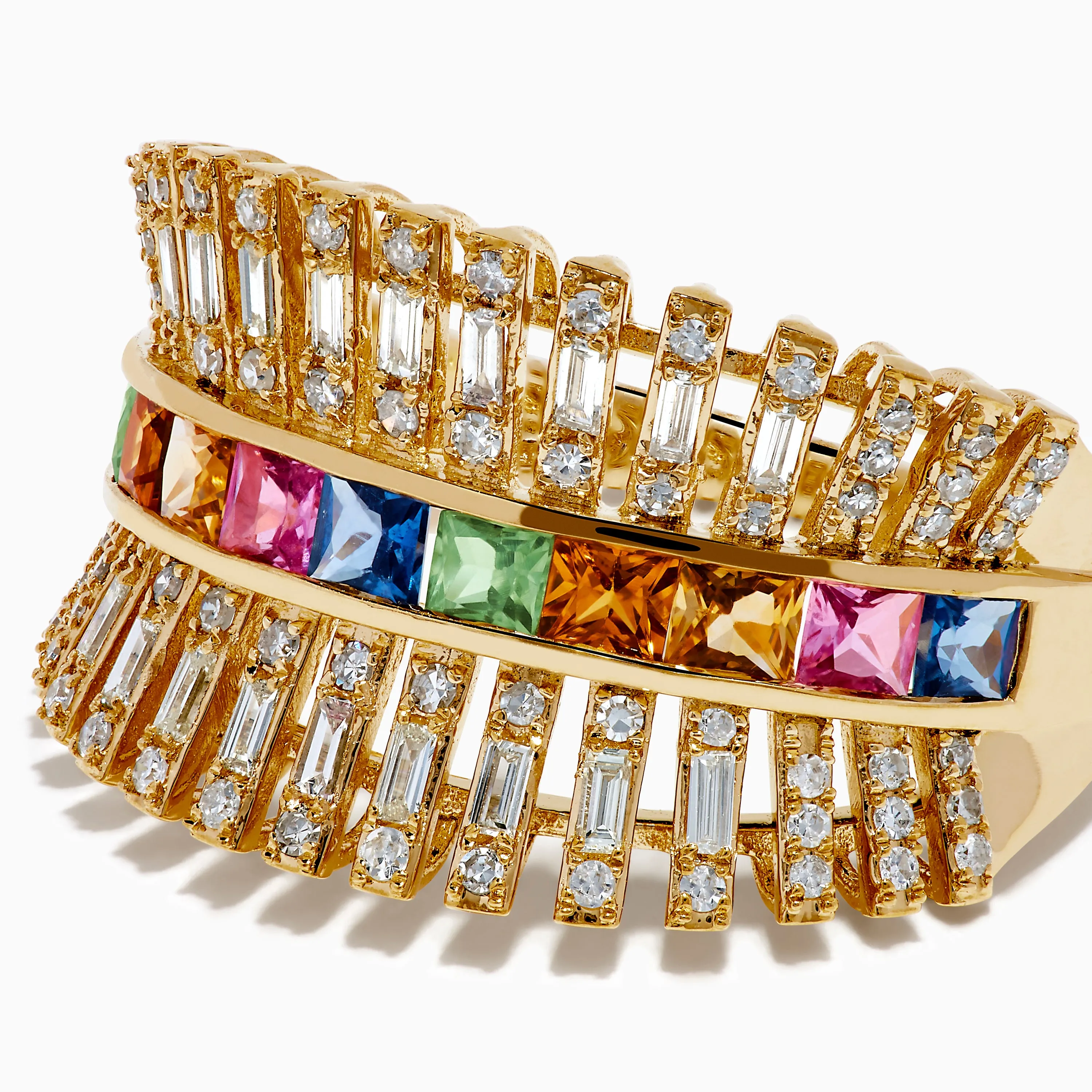 Watercolor 14K Yellow Gold Diamond and Multi Sapphire Ring sold by Effy product image thumbnail 2