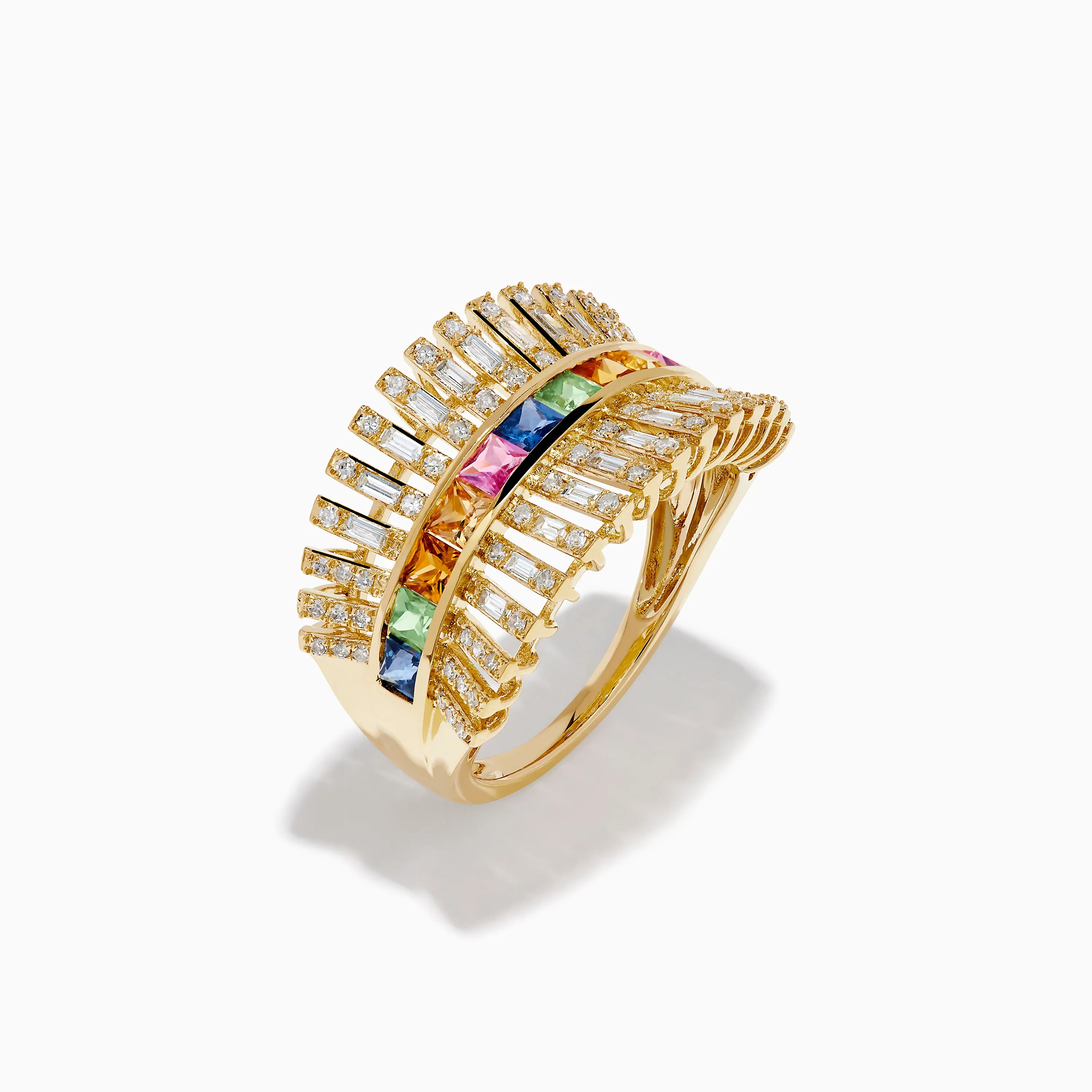 Watercolor 14K Yellow Gold Diamond and Multi Sapphire Ring sold by Effy product image thumbnail 4