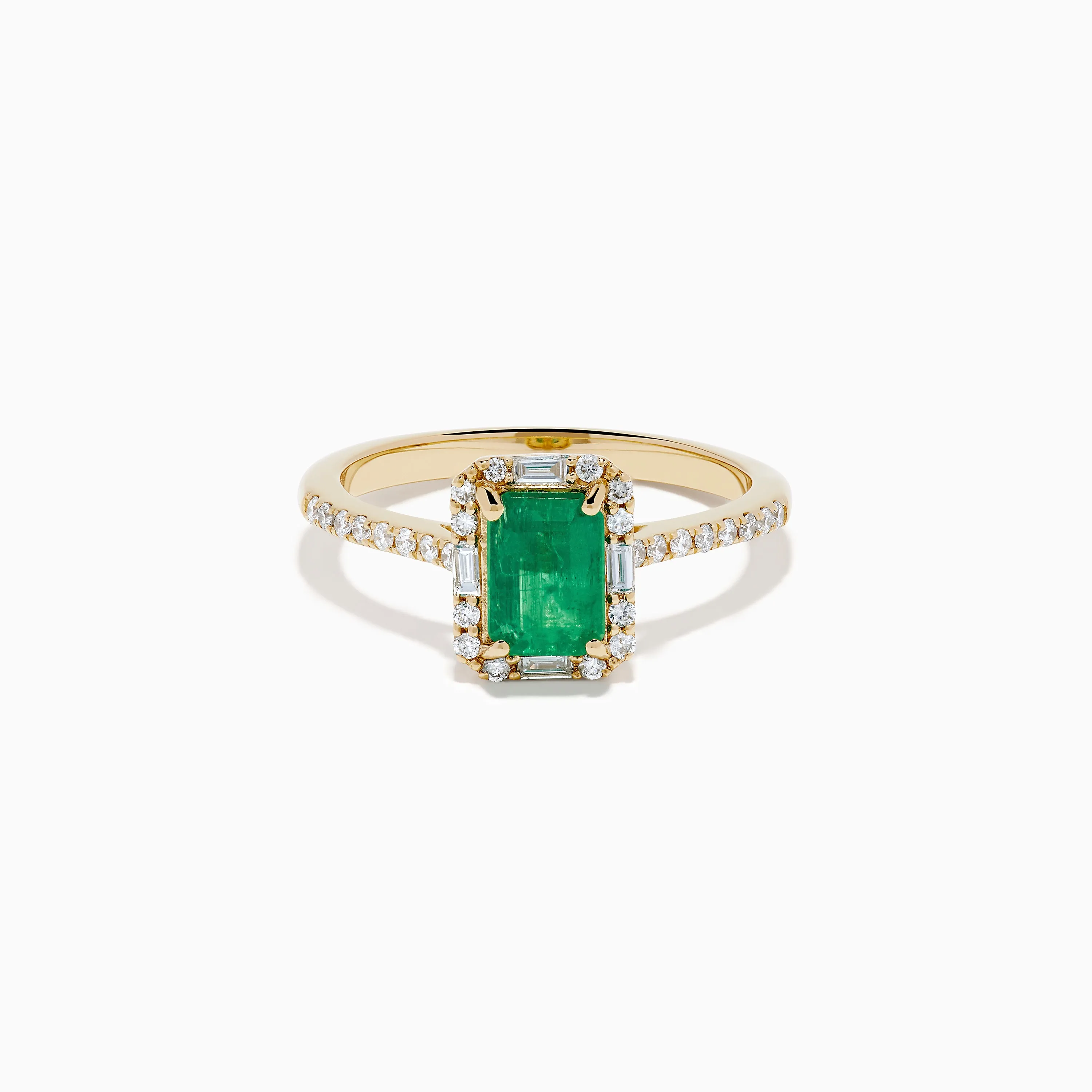14K Yellow Gold Emerald and Diamond Ring sold by Effy